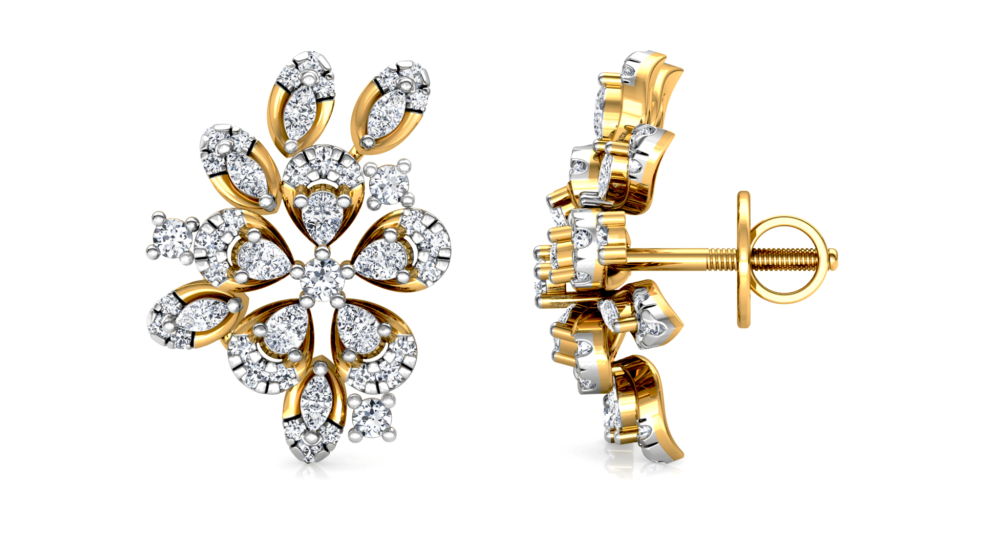 Designer Trendy Gold Diamond Earring