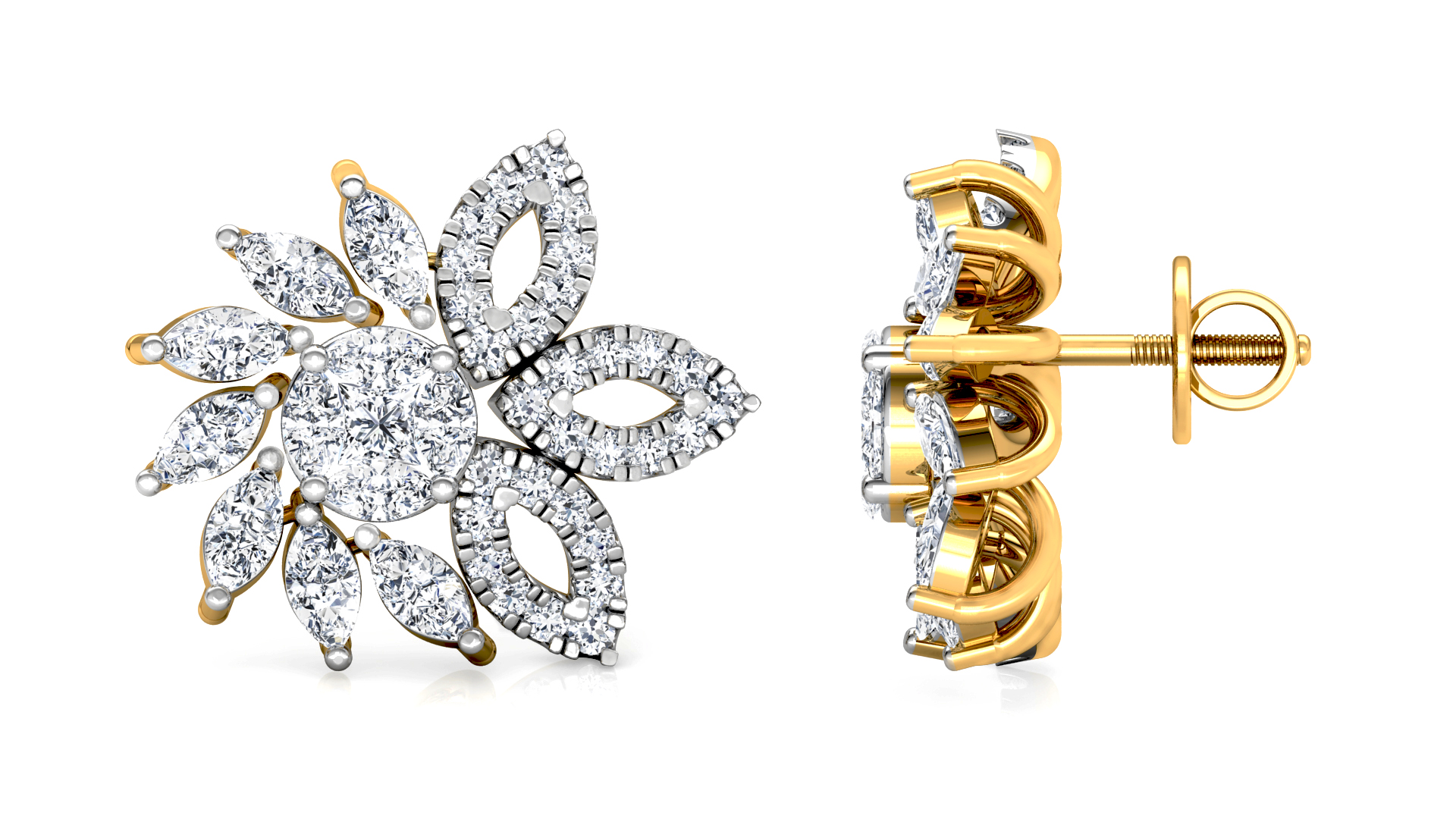 Designer Gold Trendy Diamond Earring