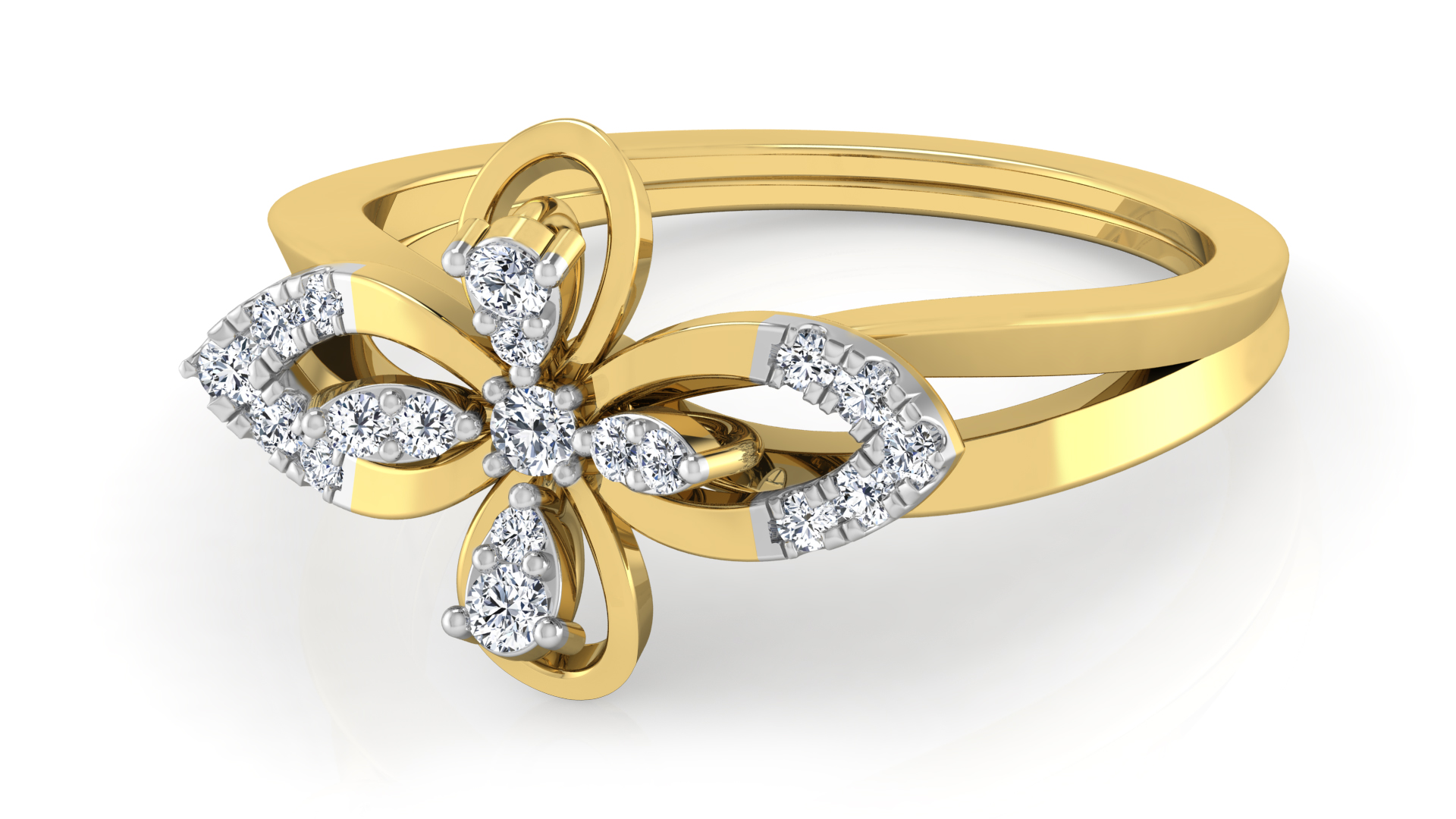 Designer Stylish 18 K Gold Diamond Ring for Women and Girls