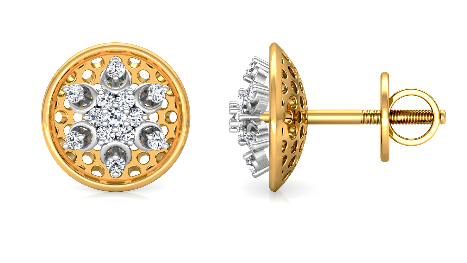 Designer Gold Trendy Diamond Earring