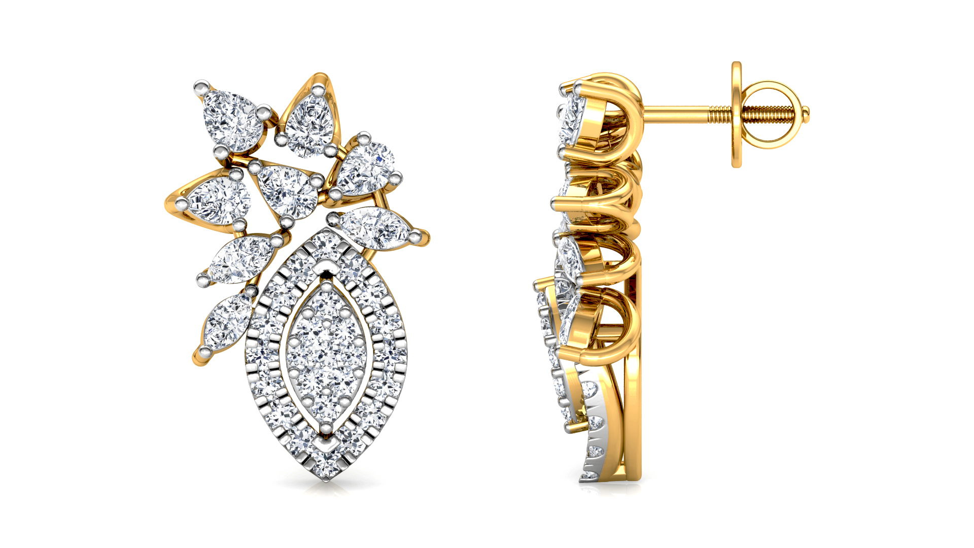 Designer Trendy Gold Diamond Earring