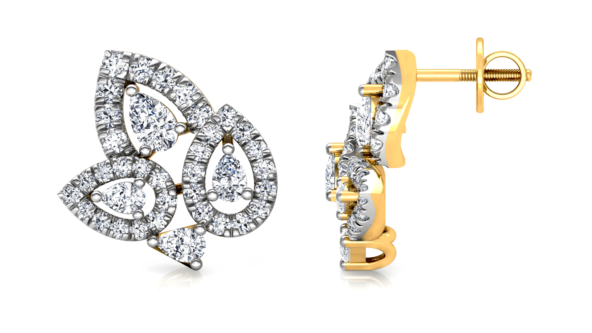 Designer Trendy Gold Diamond Earring