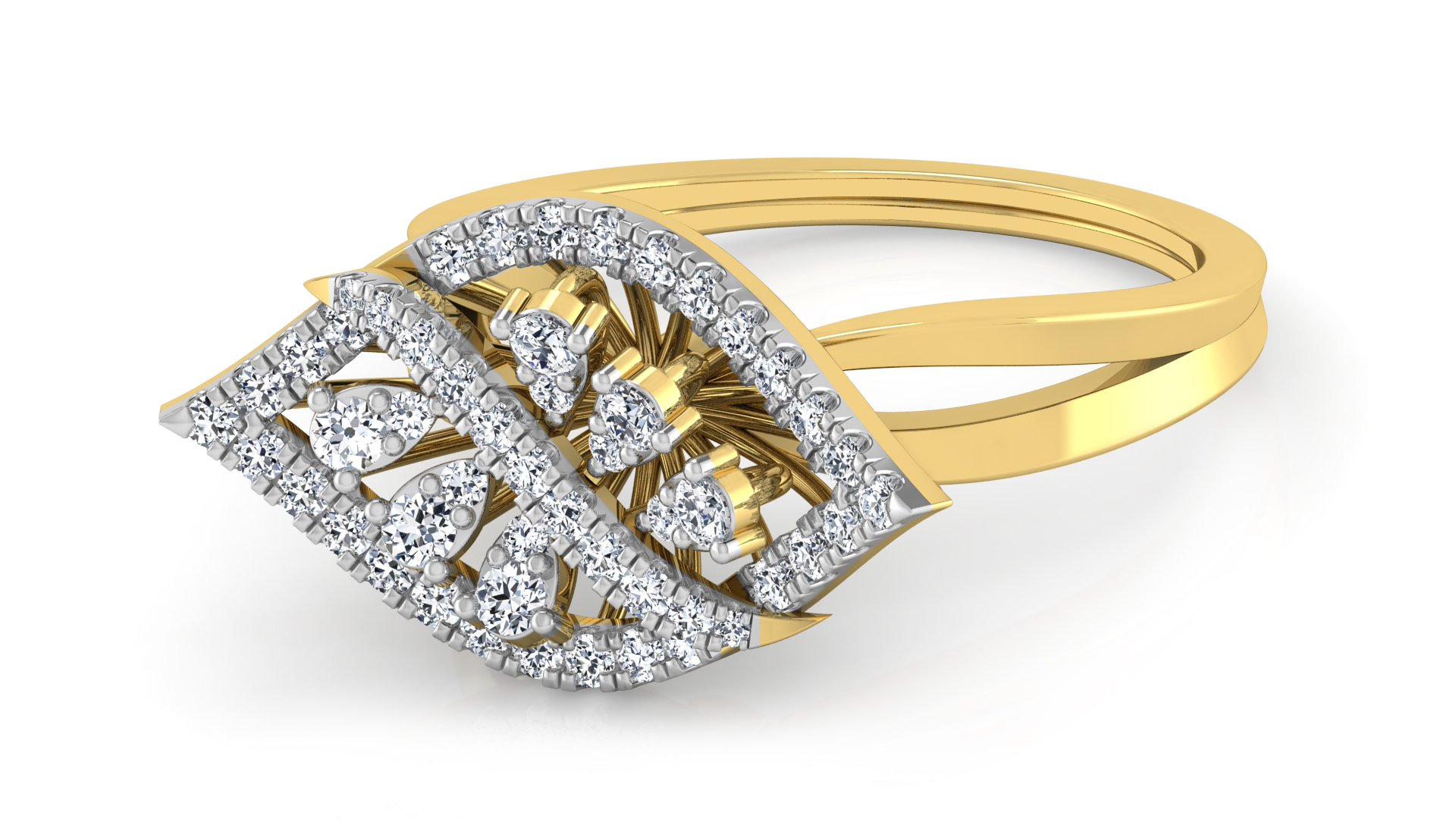 Designer Stylish 18 K Gold Diamond Ring for Women and Girls