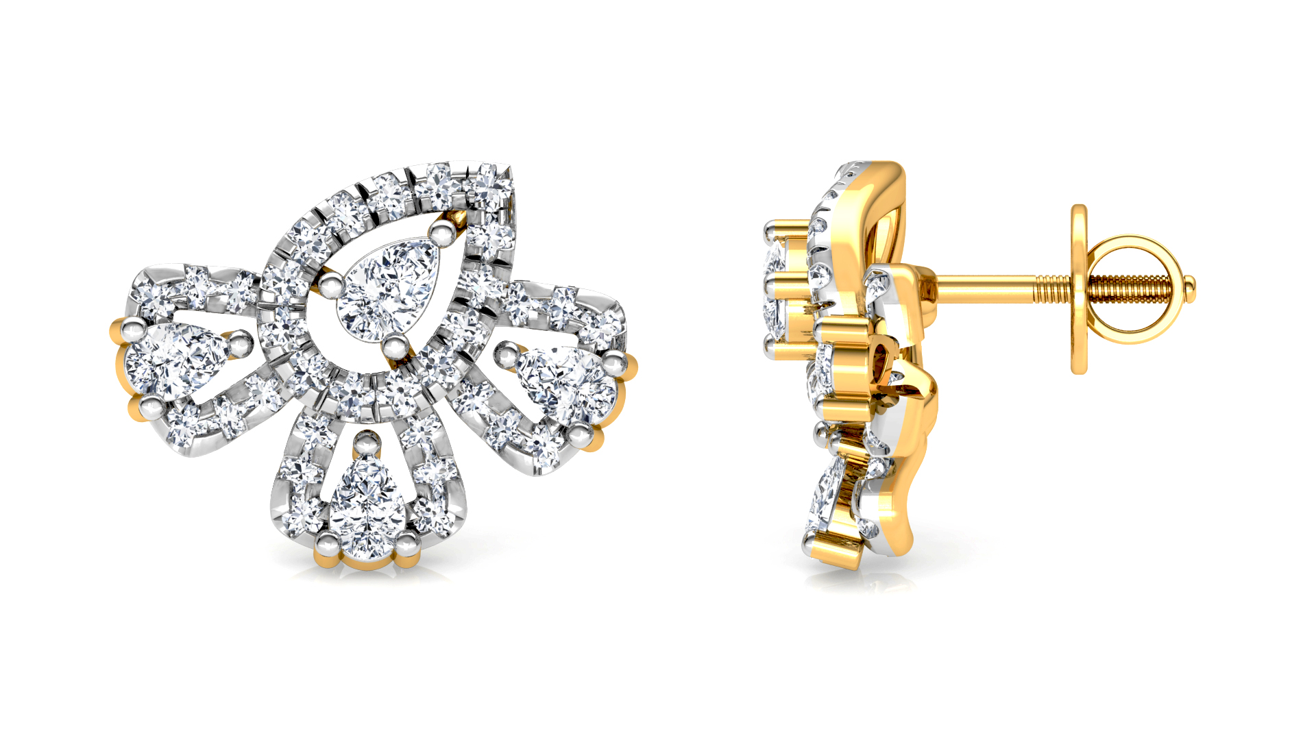 Designer Trendy Gold Diamond Earring
