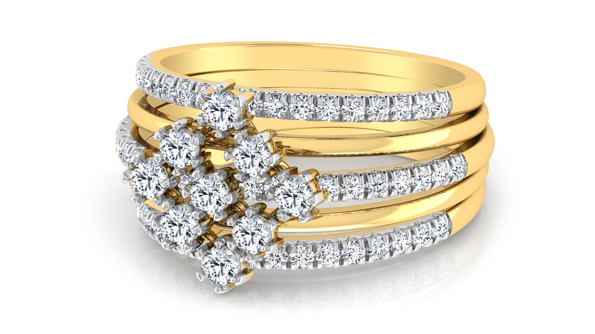 Designer Stylish 18 K Gold Diamond Ring for Women and Girls