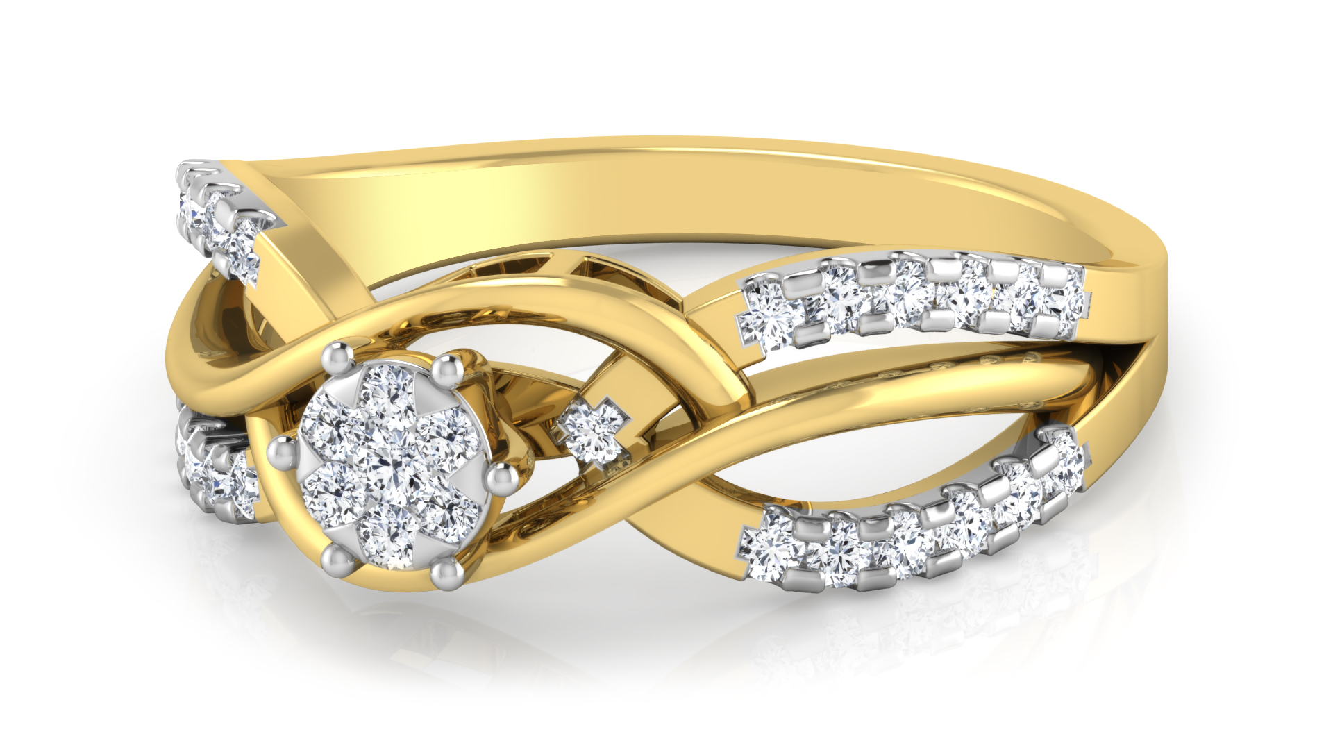 Designer Stylish 18 K Gold Diamond Ring for Women and Girls