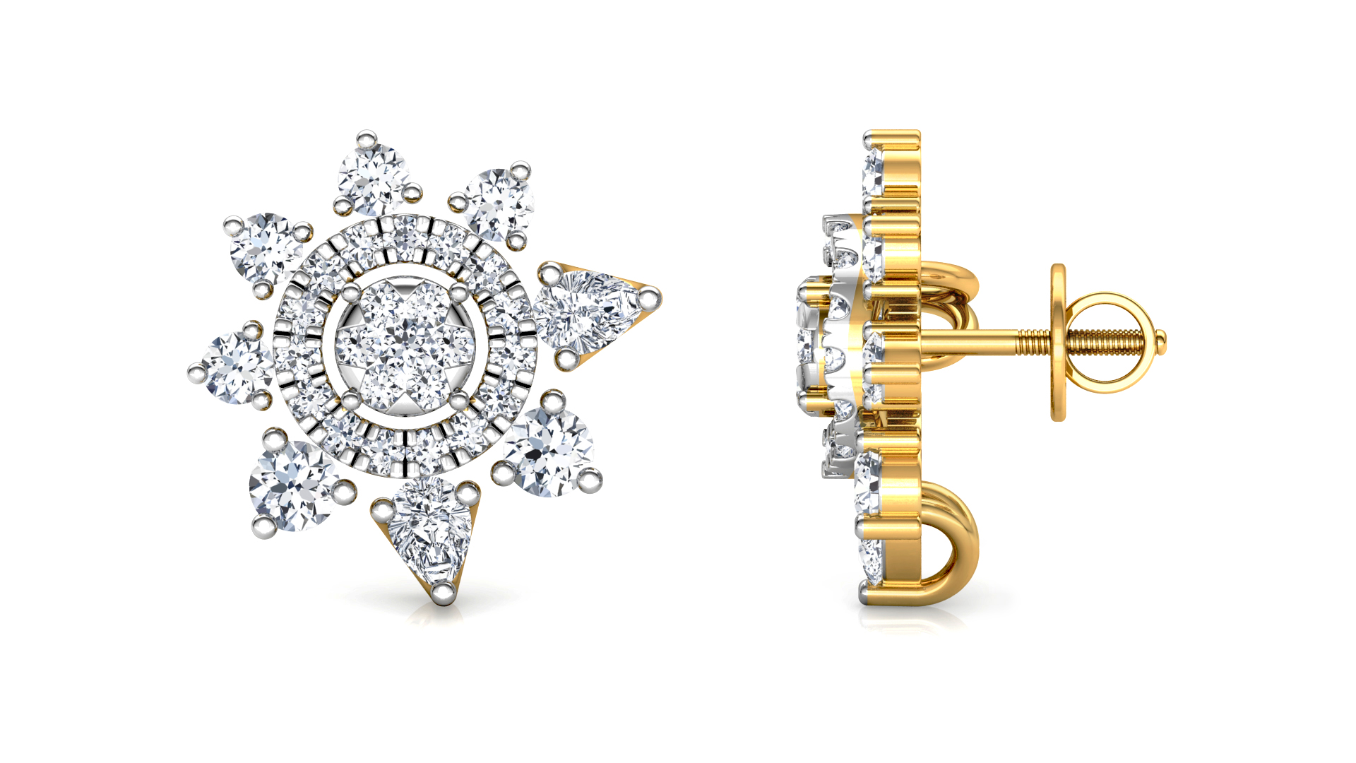 Designer Trendy Gold Diamond Earring