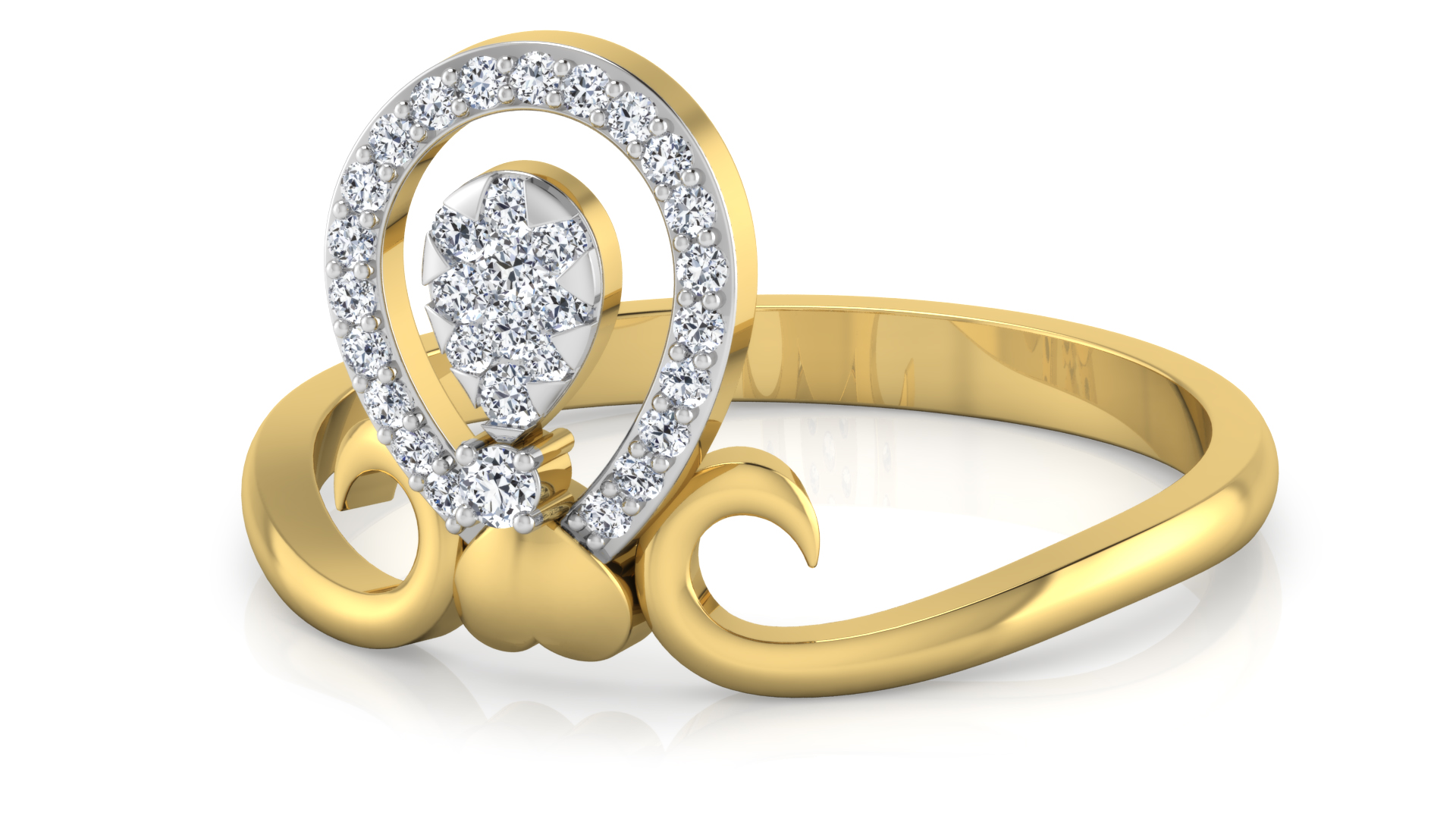 Designer Stylish 18 K Gold Diamond Ring for Women and Girls