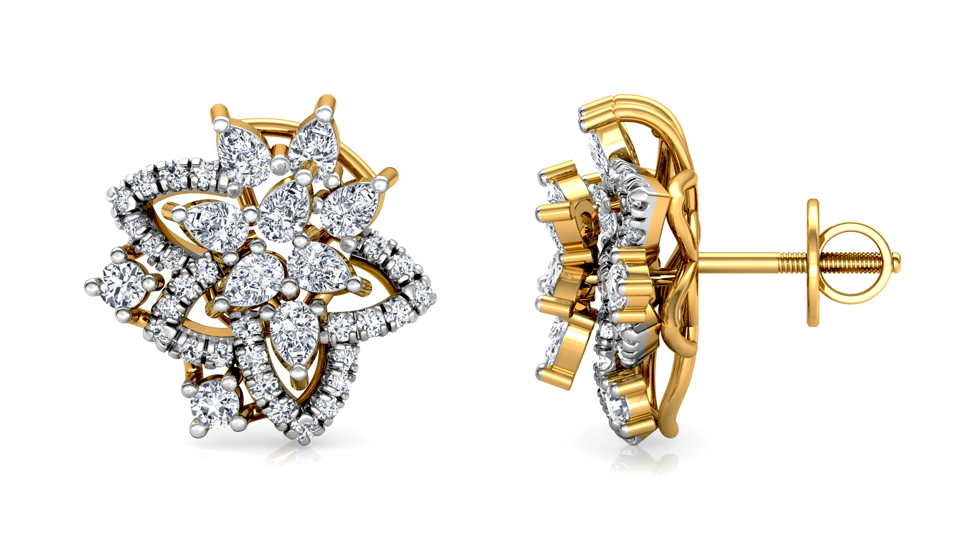 Designer Trendy Gold Diamond Earring