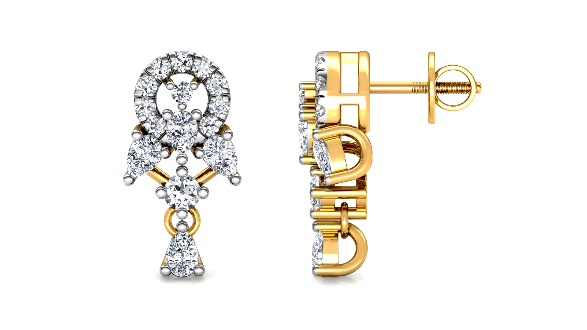 Designer Trendy Gold Diamond Earring