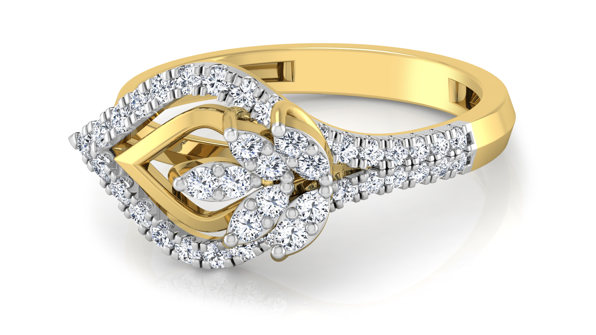 Designer Stylish 18 K Gold Diamond Ring for Women and Girls