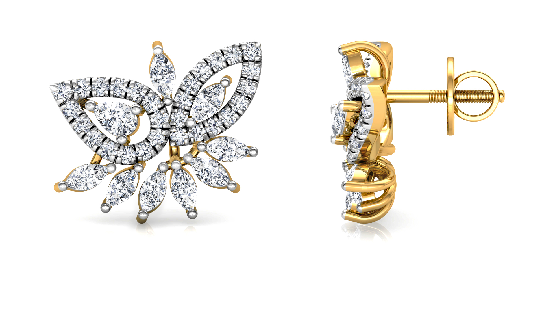 Designer Trendy Gold Diamond Earring