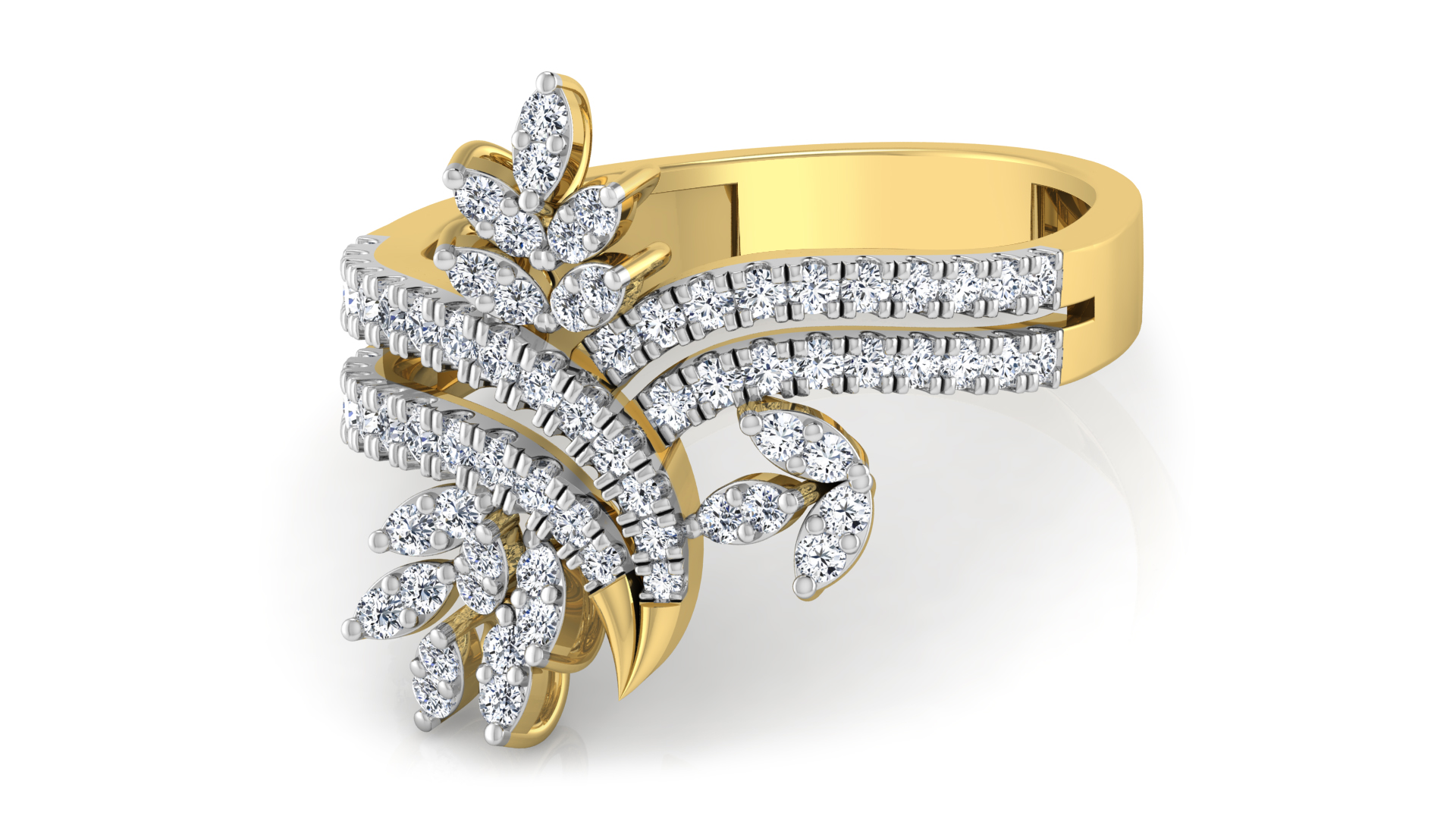Designer Stylish 18 K Gold Diamond Ring for Women and Girls