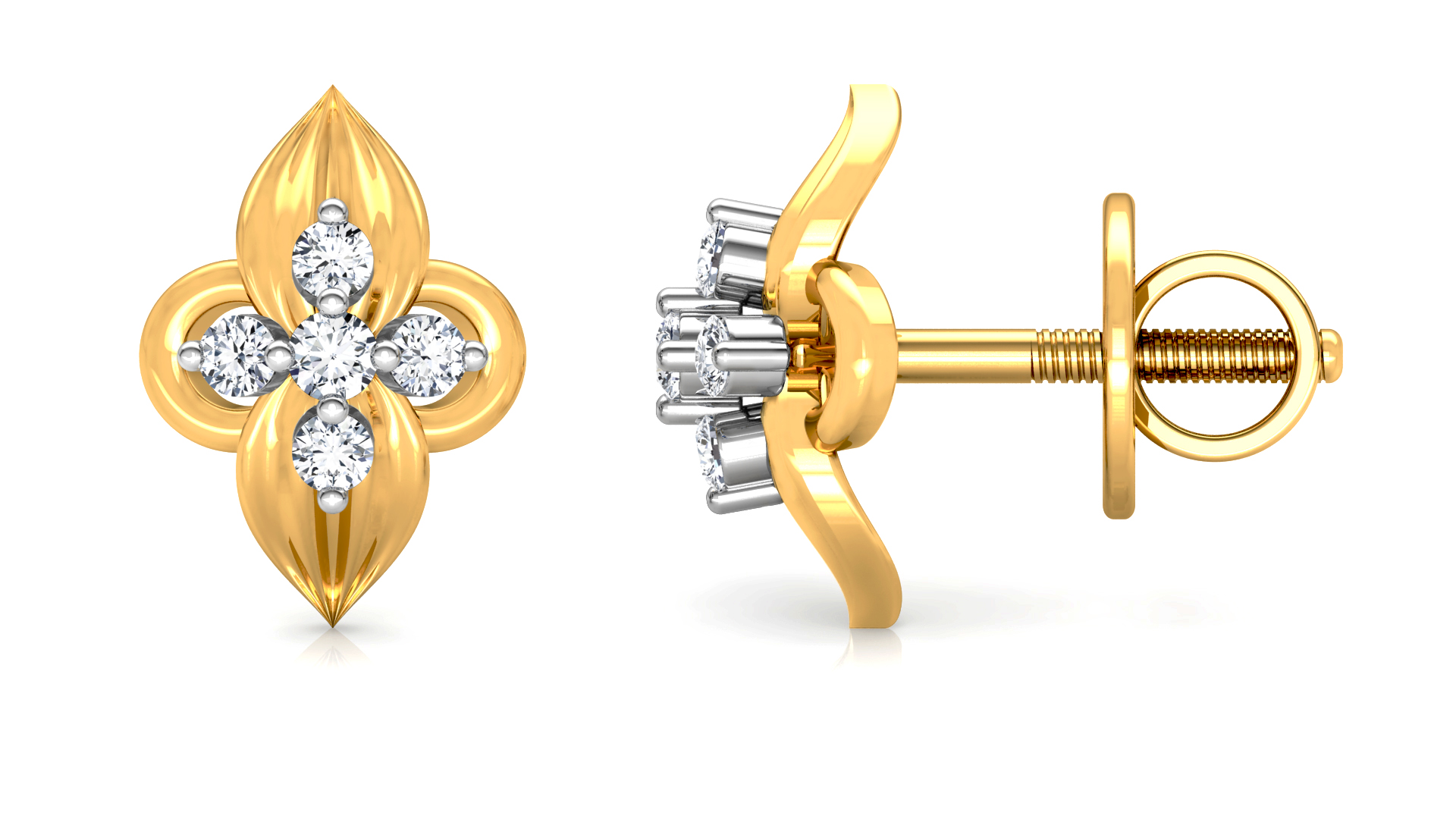 Designer Gold Trendy Diamond Earring