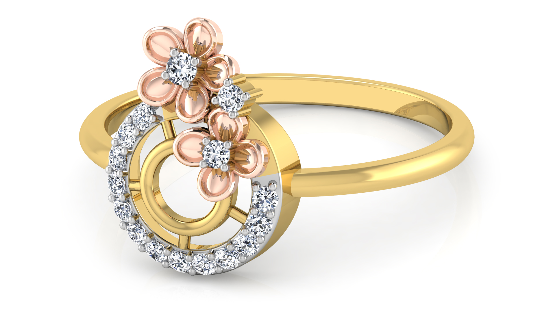 Designer Stylish 18 K Gold Diamond Ring for Women and Girls