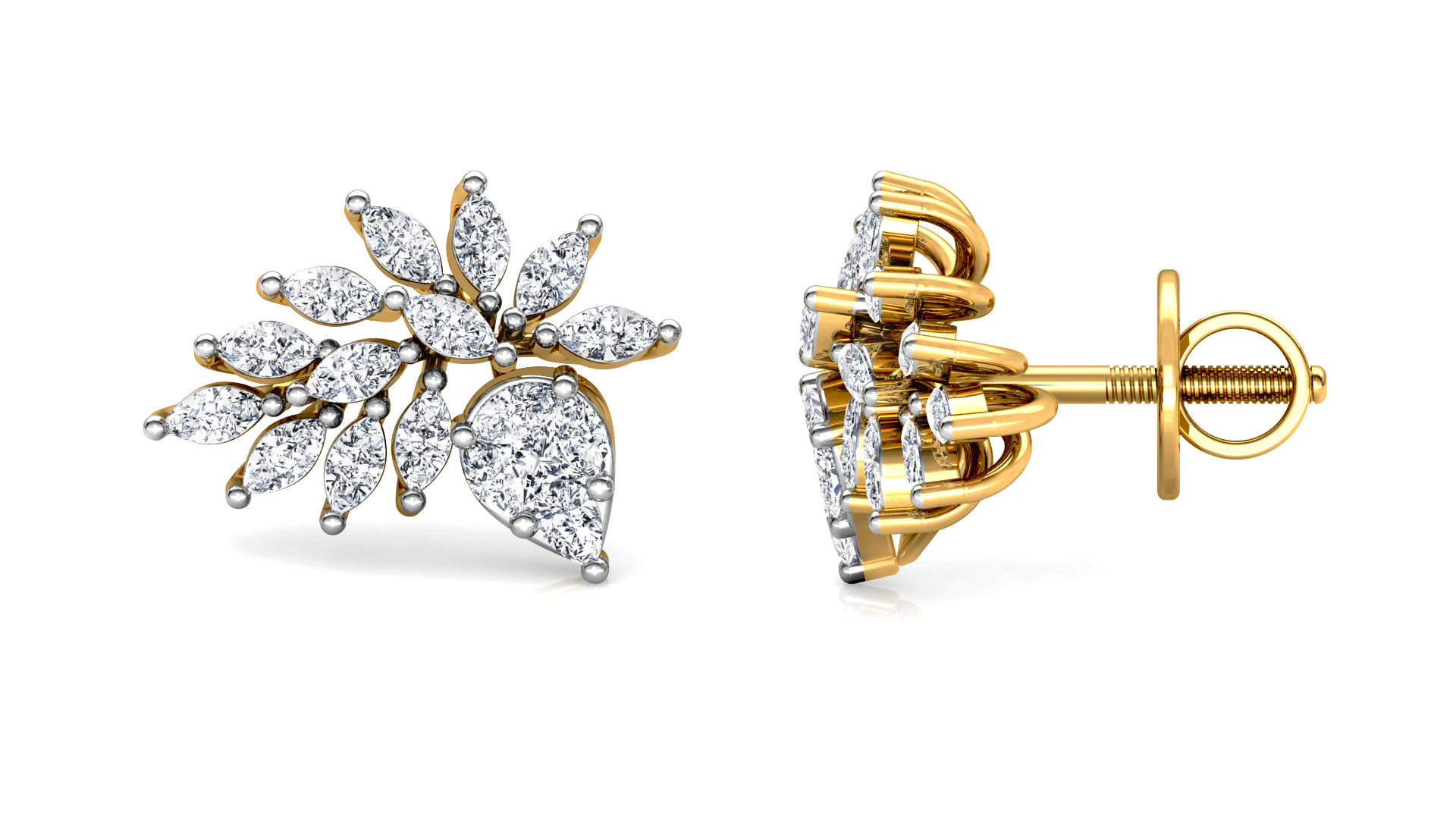 Designer Trendy Gold Diamond Earring