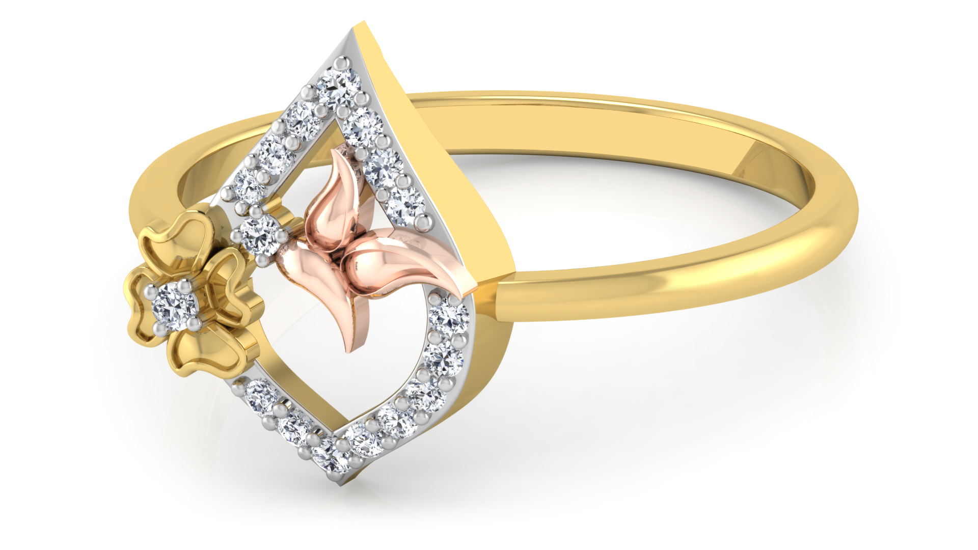 Designer Stylish 18 K Gold Diamond Ring for Women and Girls