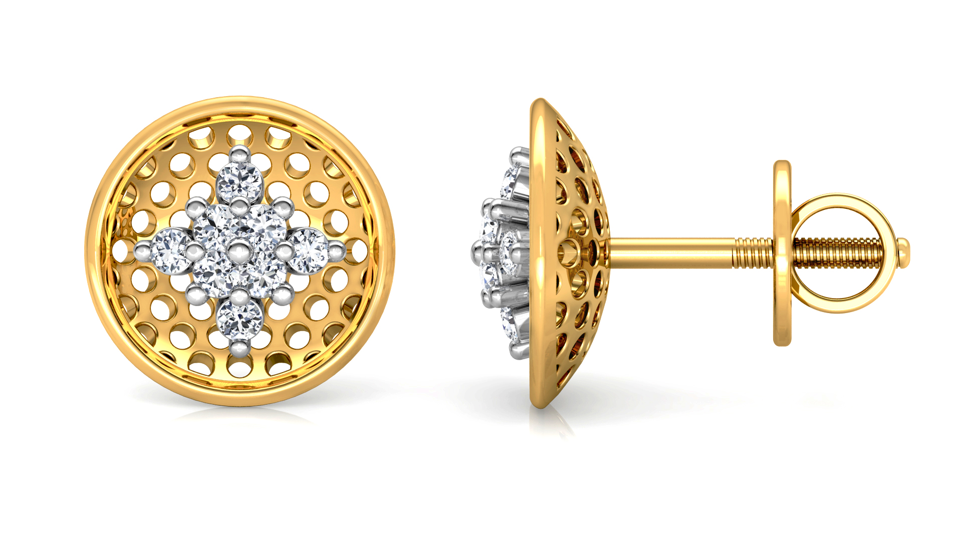 Designer Gold Trendy Diamond Earring
