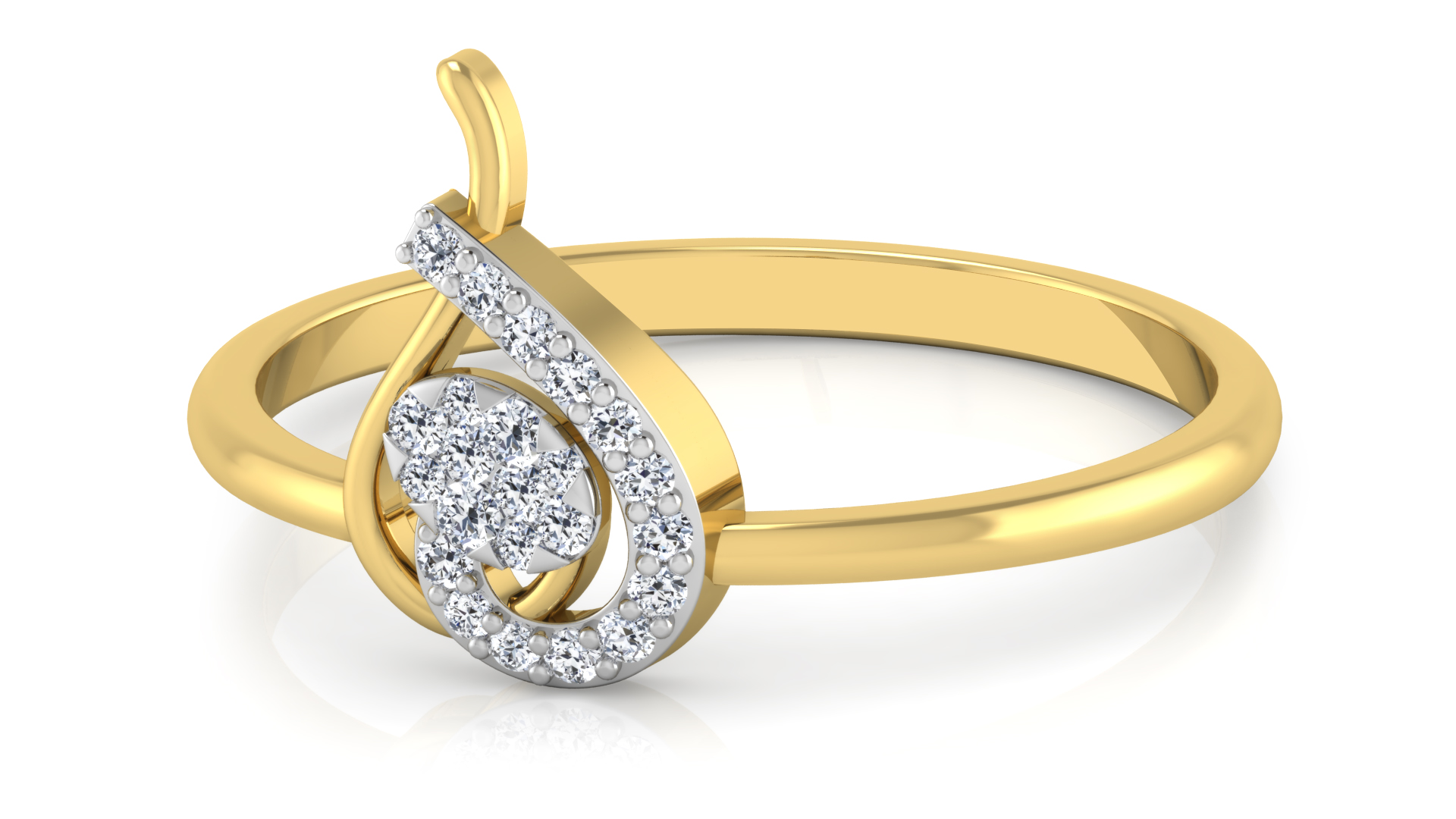 Designer Stylish 18 K Gold Diamond Ring for Women and Girls