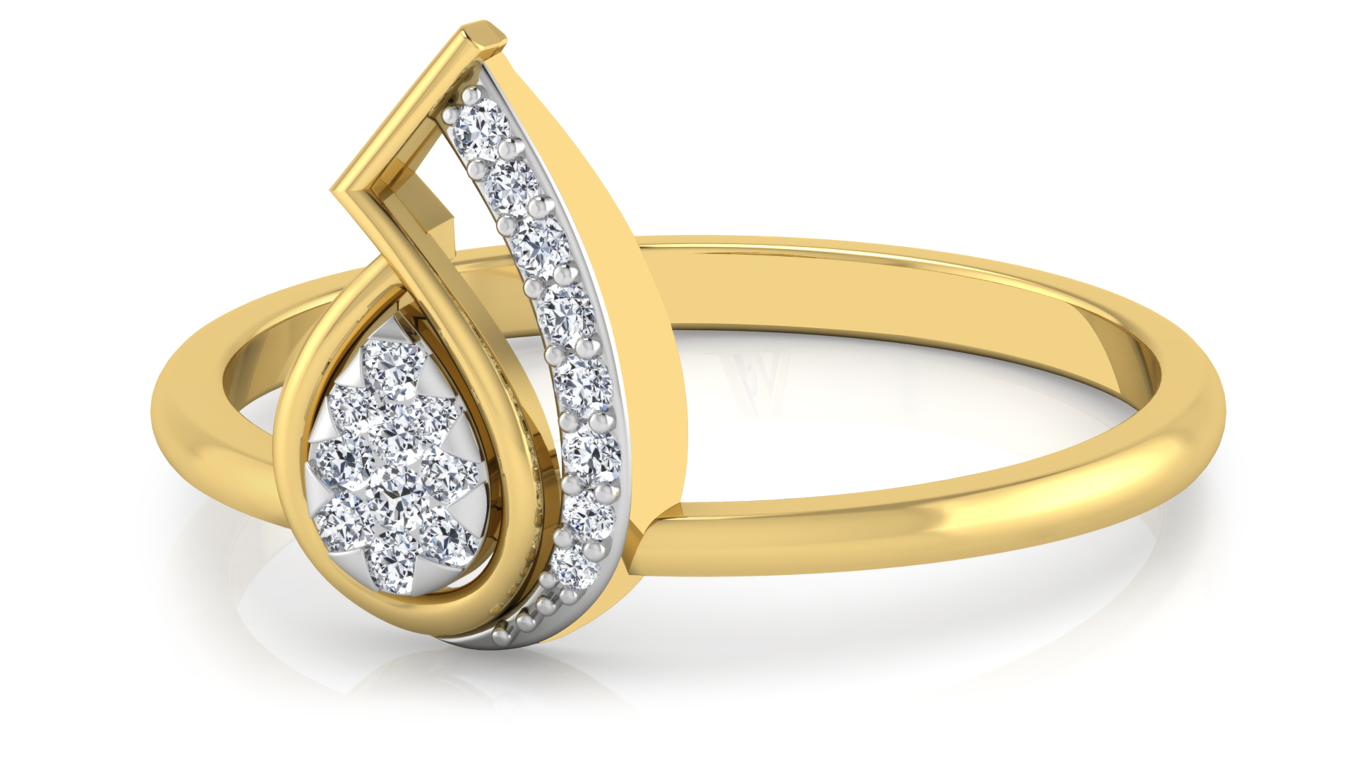 Designer Stylish 18 K Gold Diamond Ring for Women and Girls