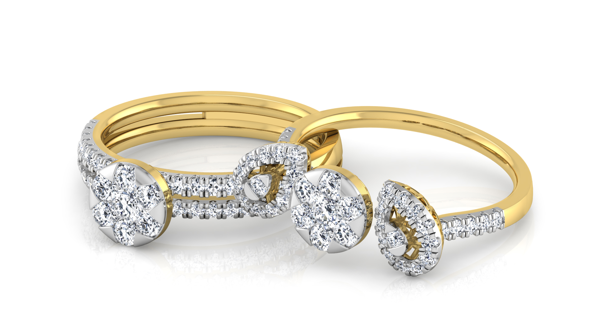 Designer Stylish 18 K Gold Diamond Ring for Women and Girls