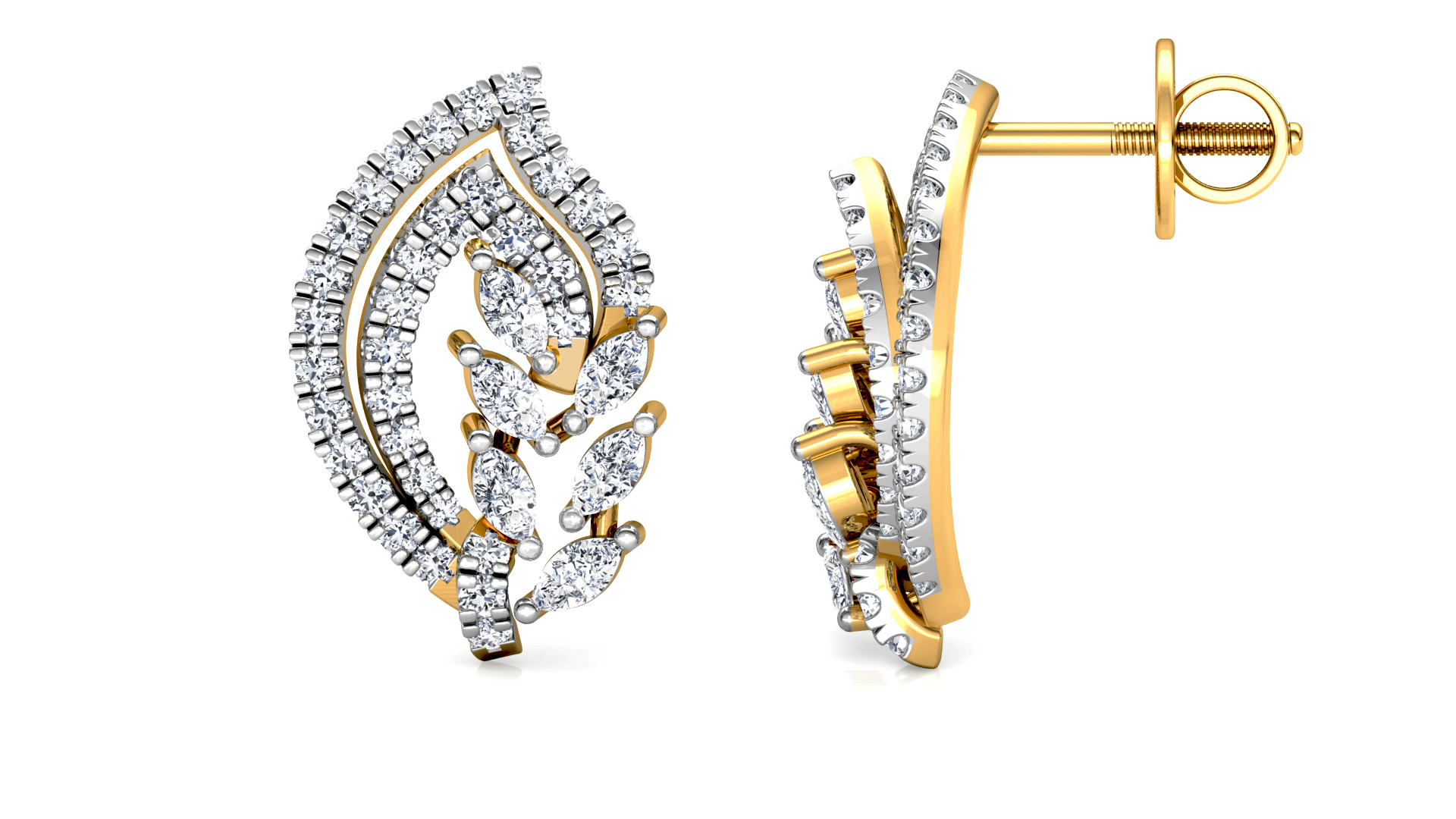 Designer Trendy Gold Diamond Earring