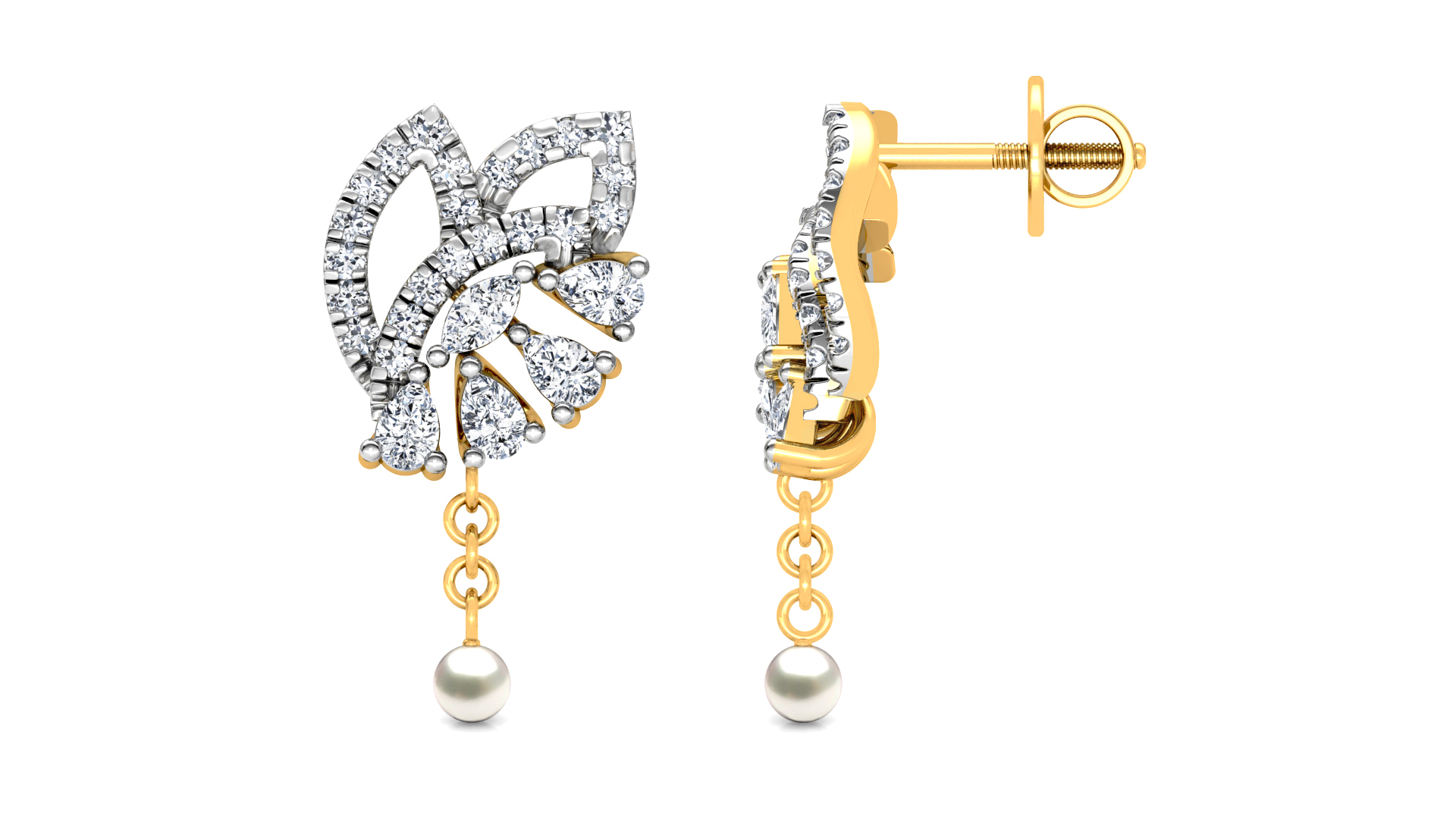 Designer Trendy Gold Diamond Earring