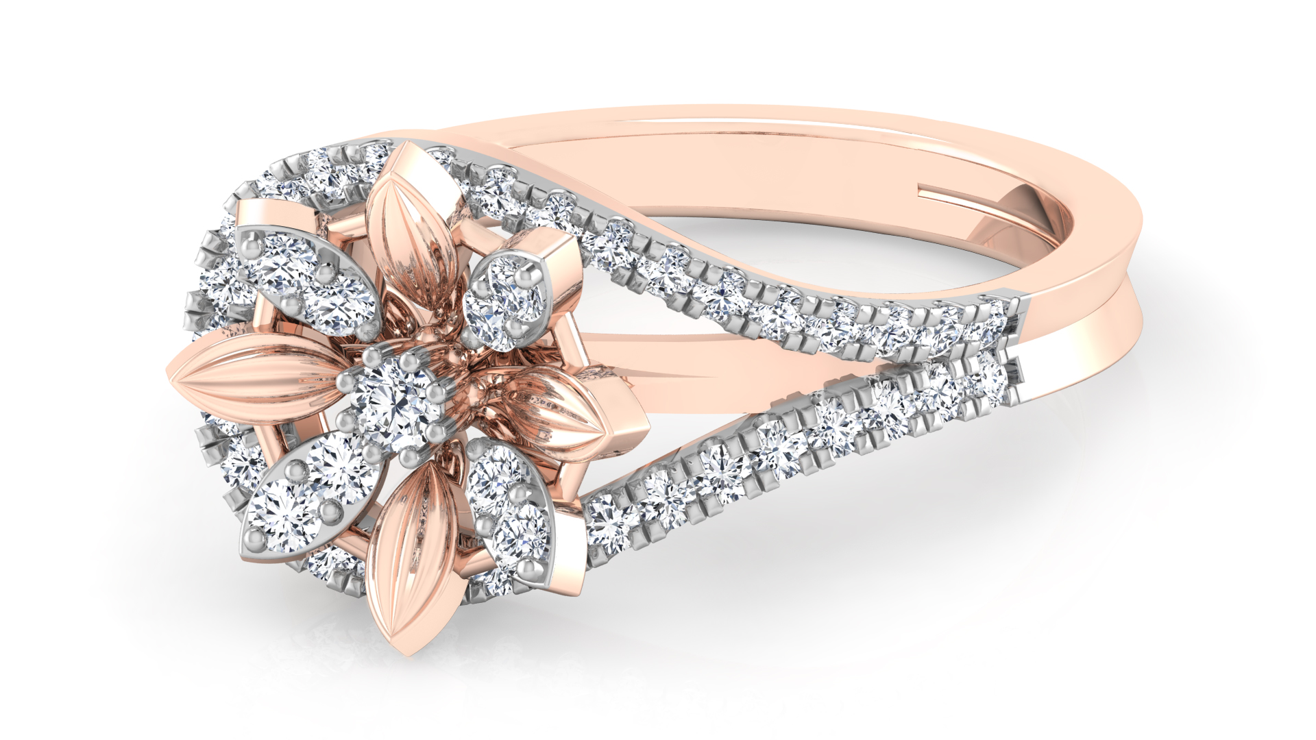 Designer Stylish 18 K Gold Diamond Ring for Women and Girls