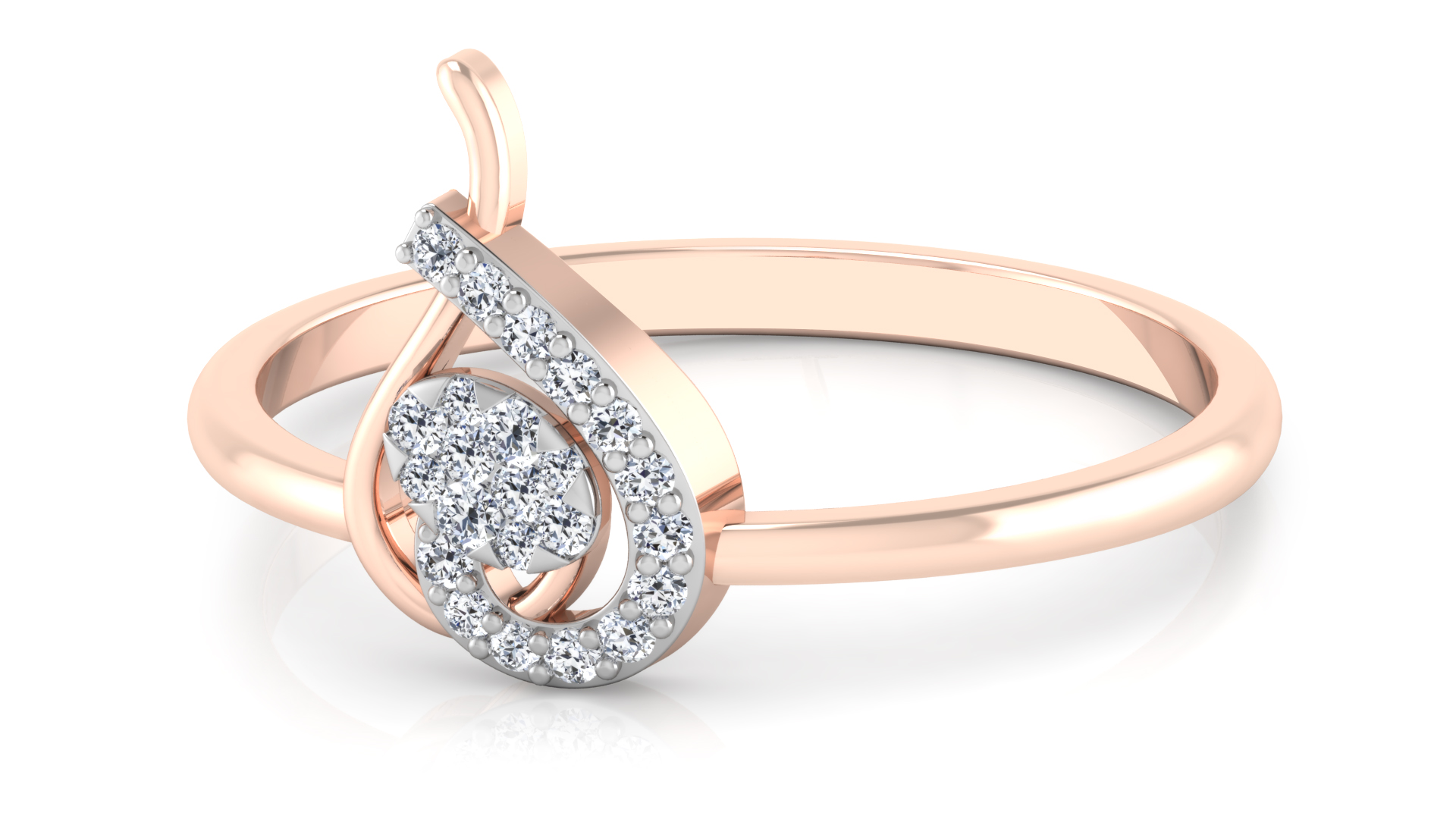 Designer Stylish 18 K Gold Diamond Ring for Women and Girls