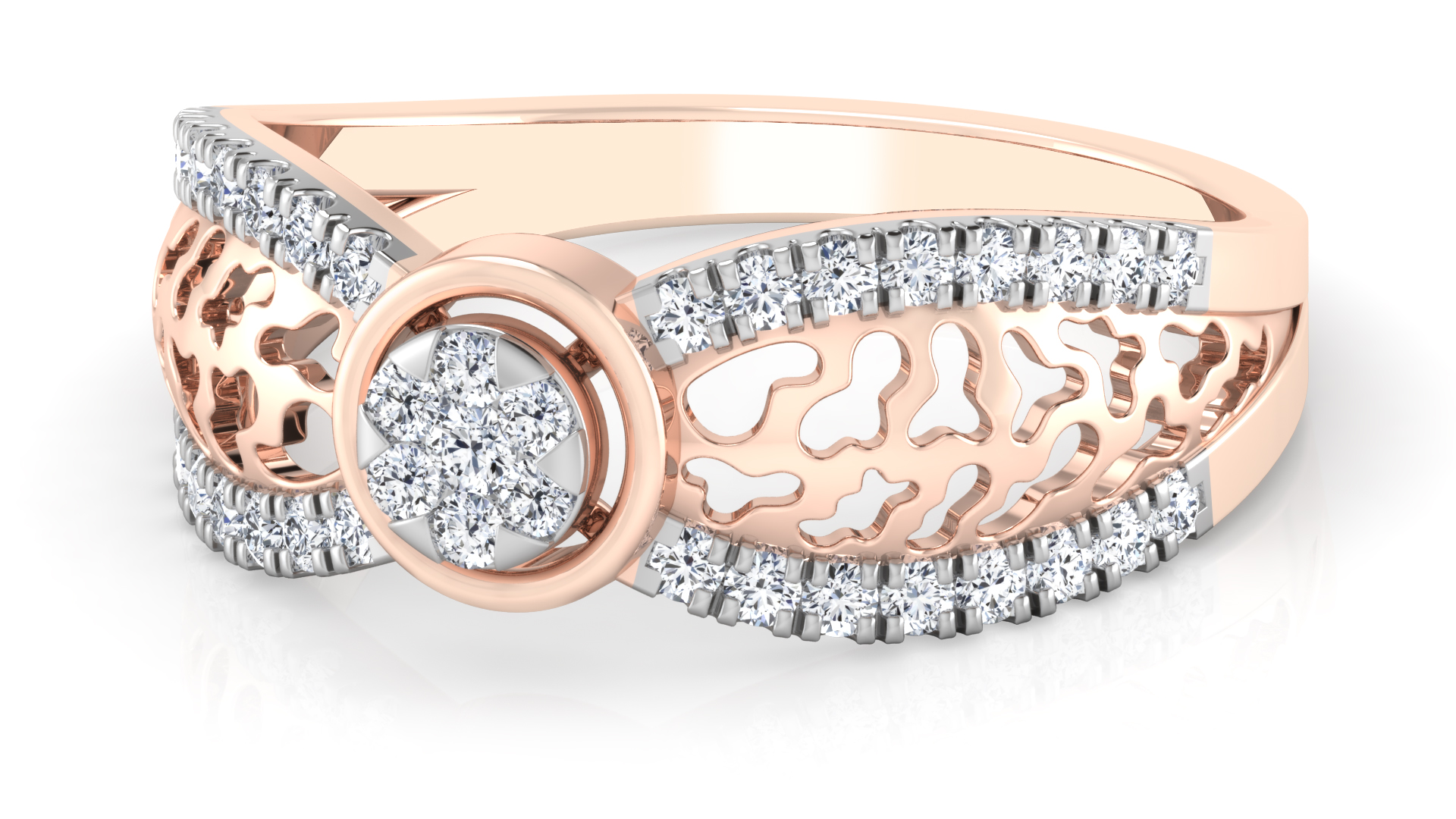 Designer Stylish 18 K Gold Diamond Ring for Women and Girls