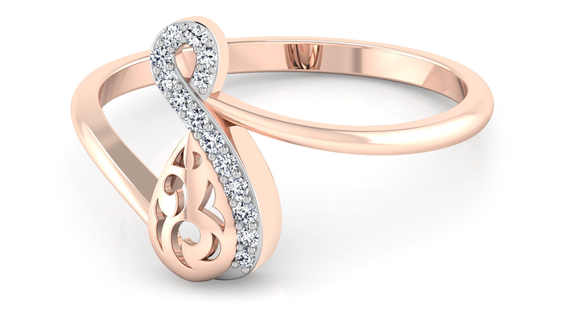 Designer Stylish 18 K Gold Diamond Ring for Women and Girls