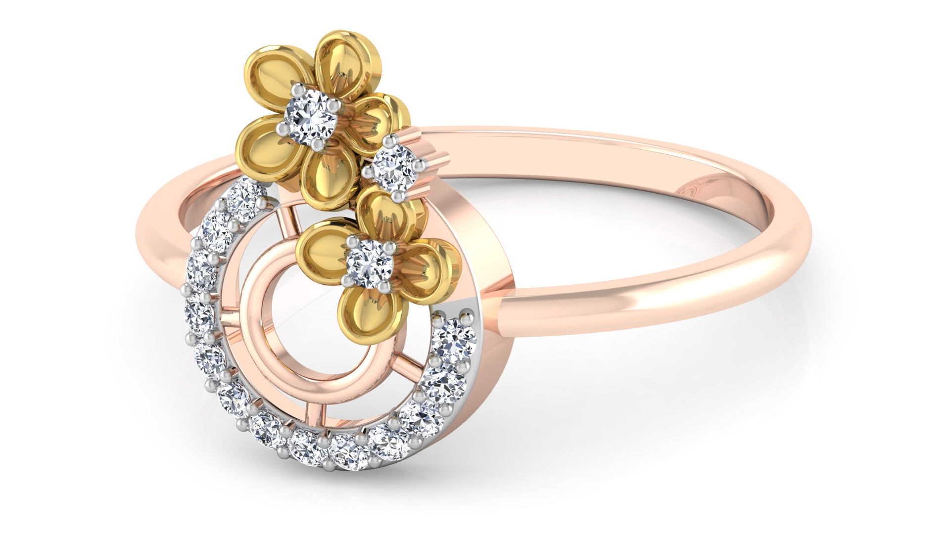 Designer Stylish 18 K Gold Diamond Ring for Women and Girls