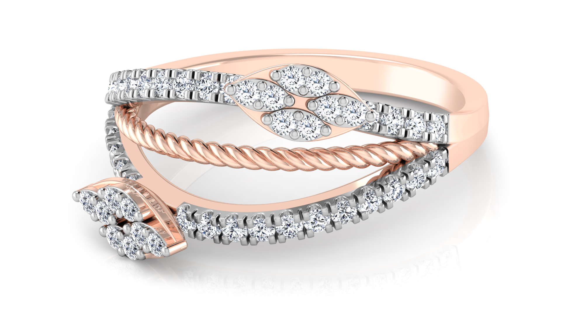 Designer Stylish 18 K Gold Diamond Ring for Women and Girls