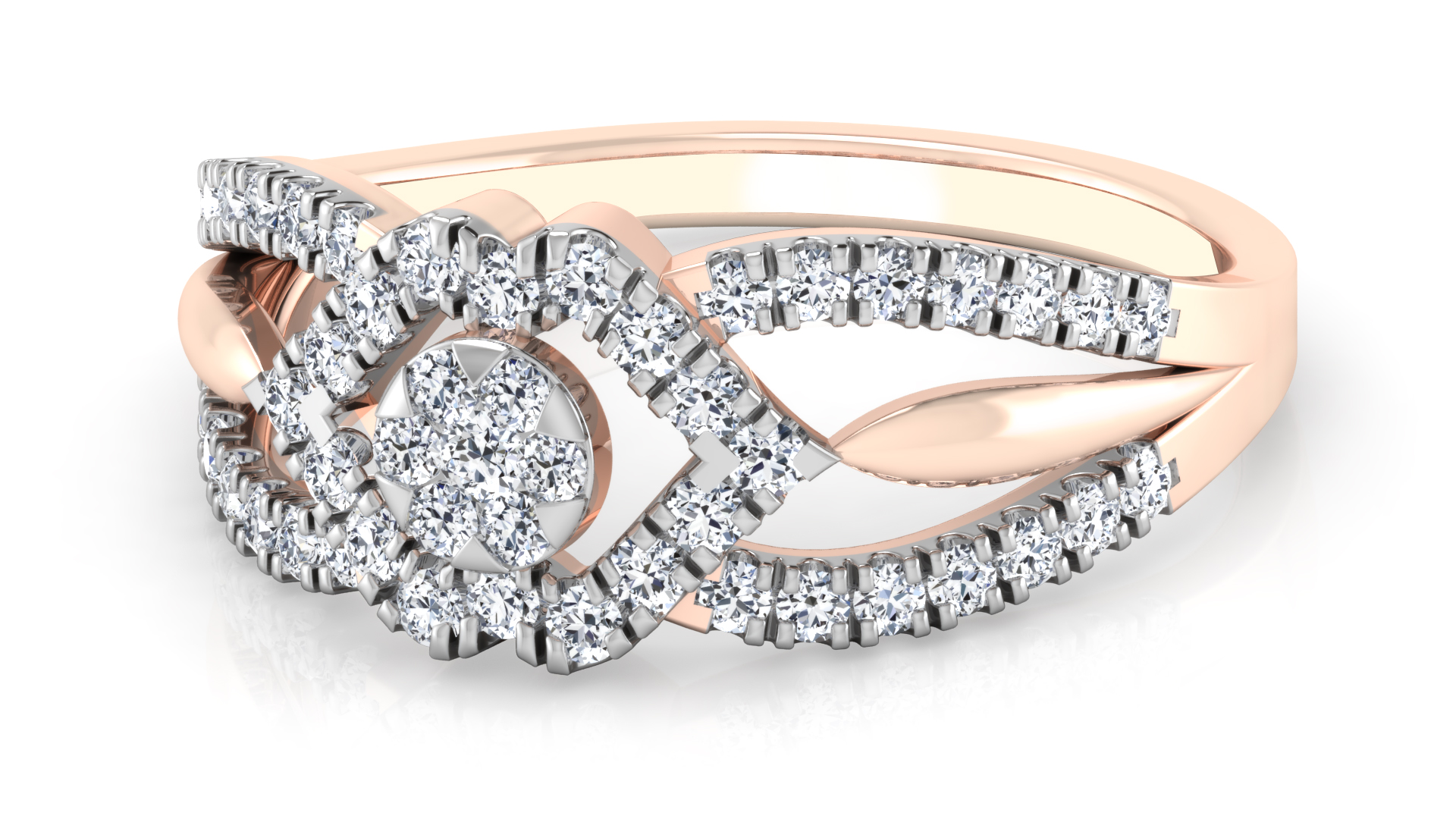 Designer Stylish 18 K Gold Diamond Ring for Women and Girls