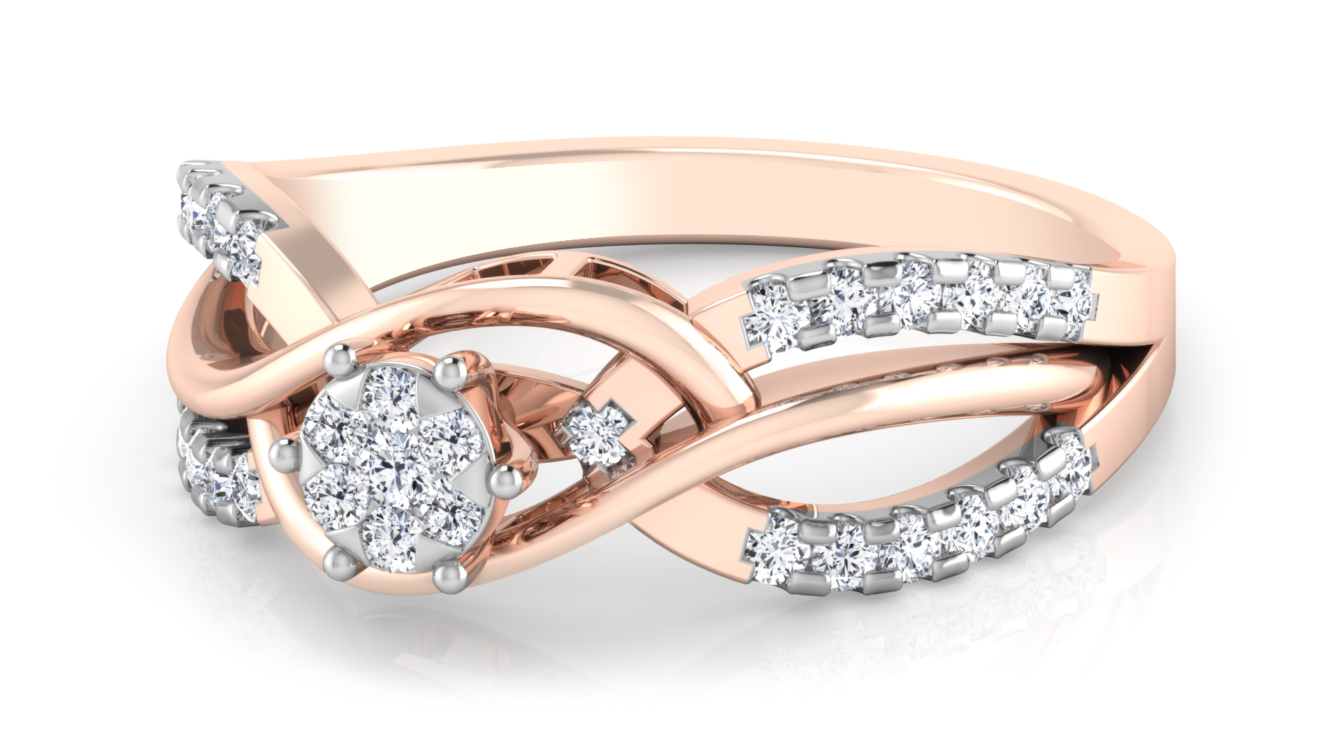 Designer Stylish 18 K Gold Diamond Ring for Women and Girls