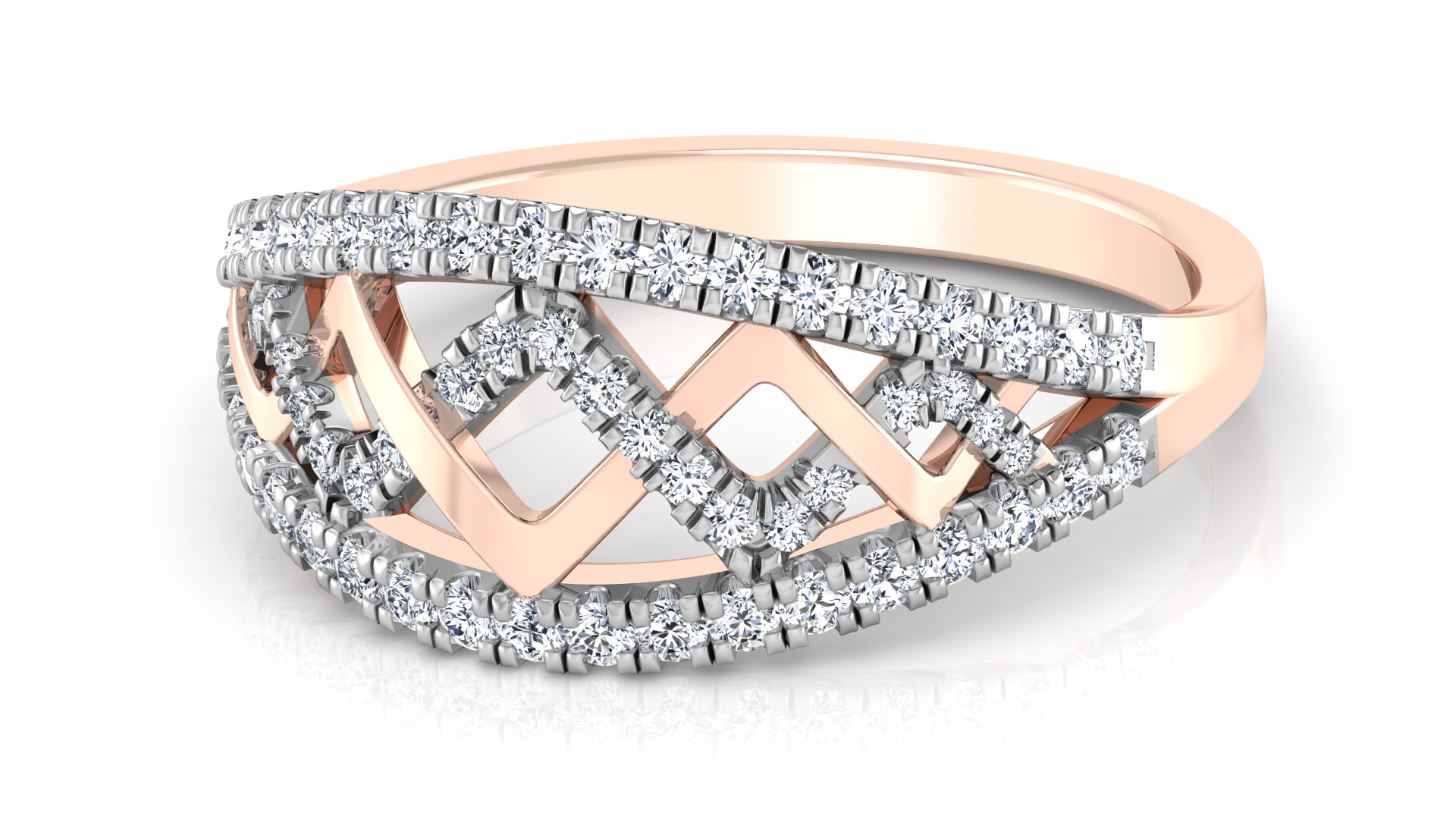 Designer Stylish 18 K Gold Diamond Ring for Women and Girls