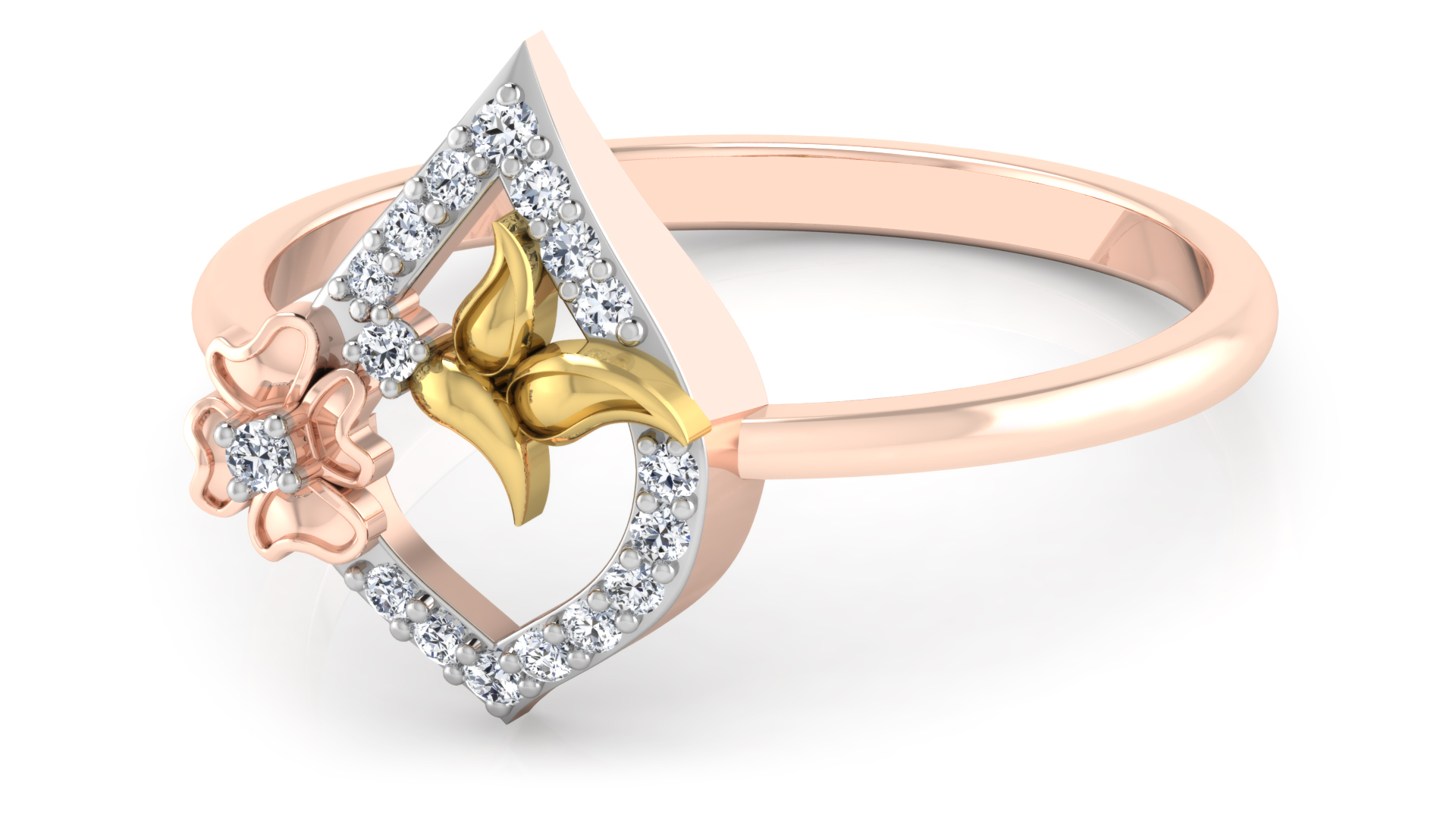 Designer Stylish 18 K Gold Diamond Ring for Women and Girls