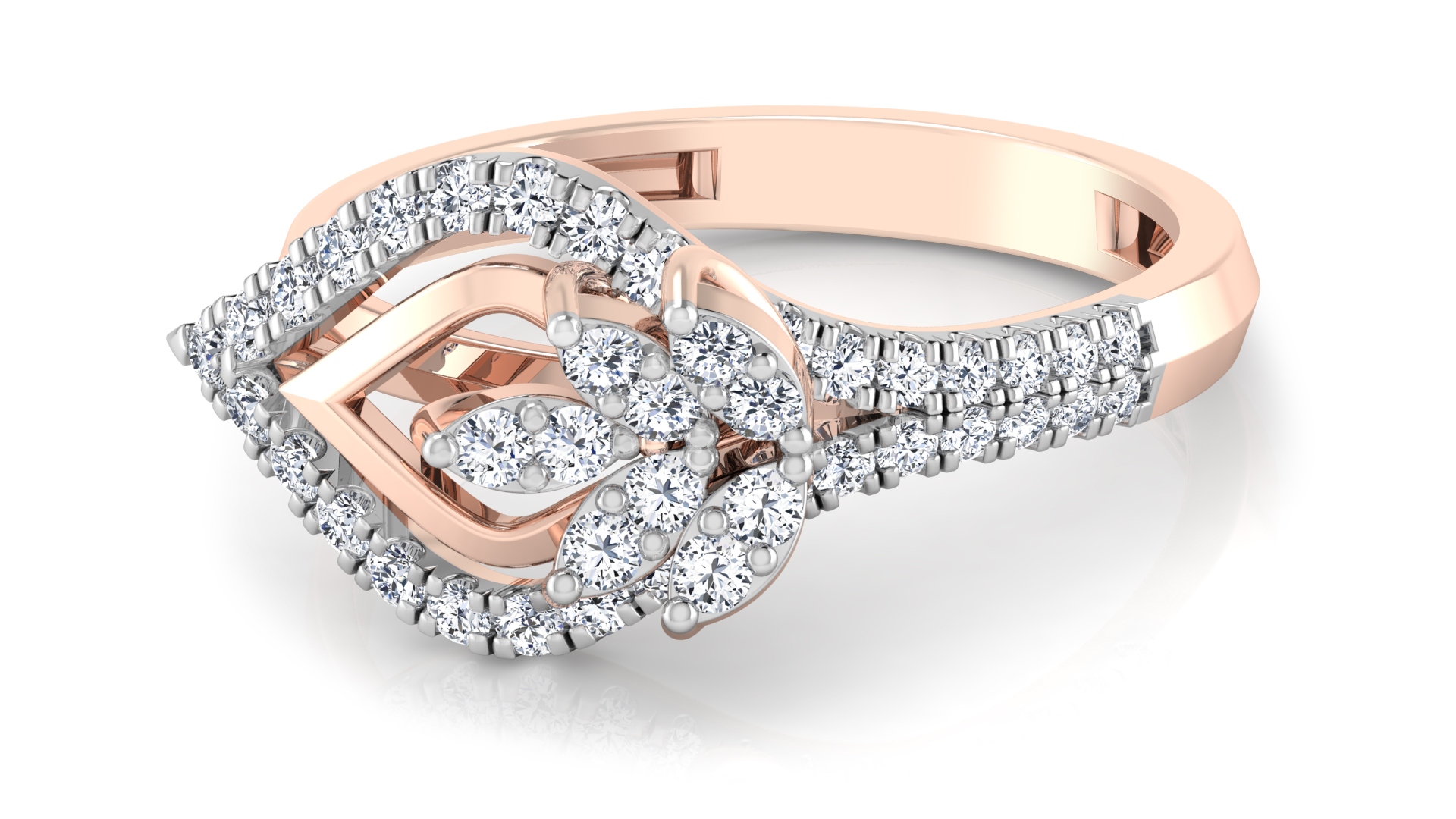 Designer Stylish 18 K Gold Diamond Ring for Women and Girls