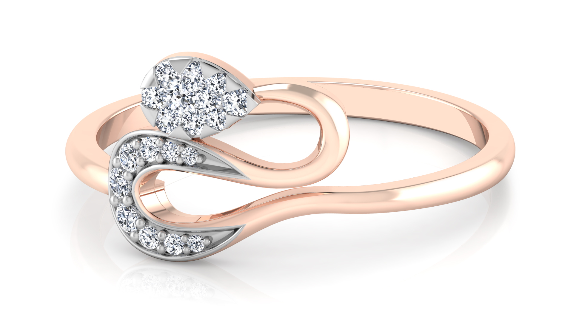 Designer Stylish 18 K Gold Diamond Ring for Women and Girls