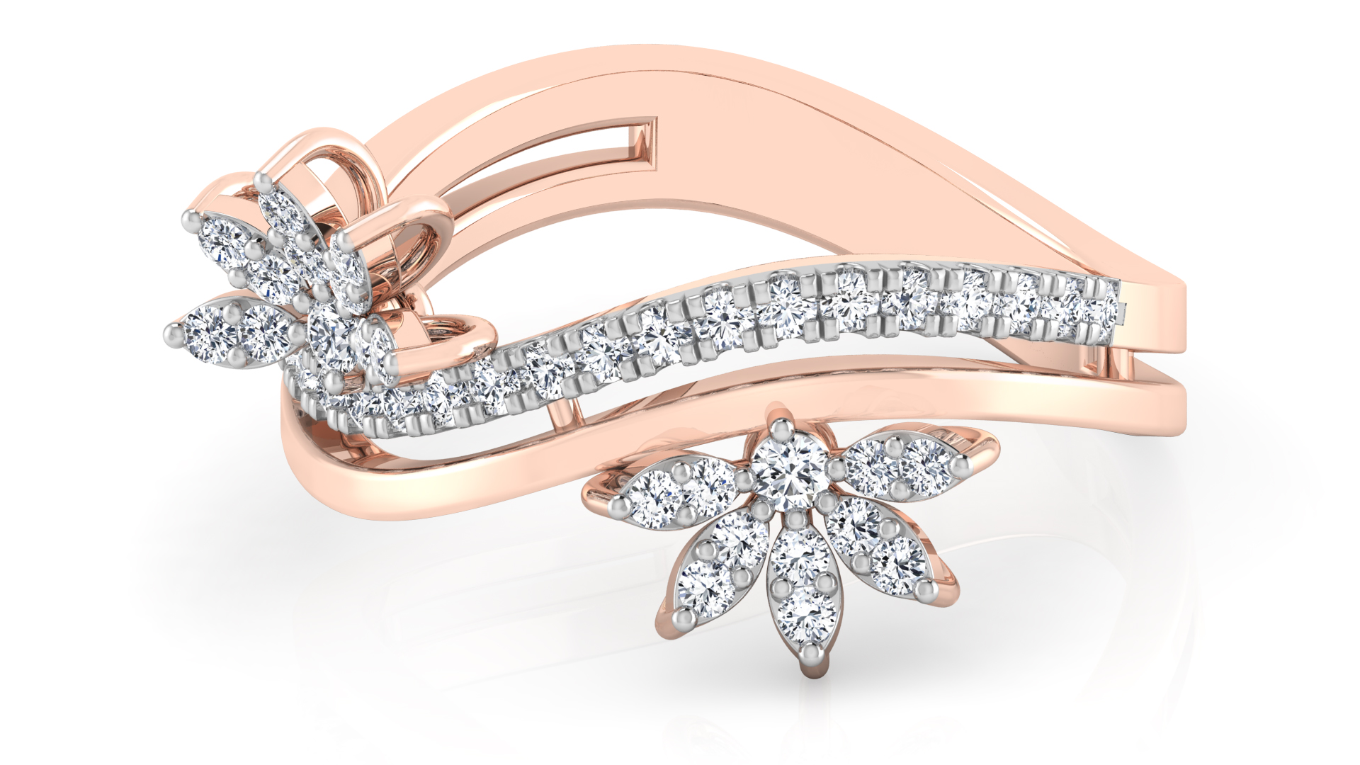 Designer Stylish 18 K Gold Diamond Ring for Women and Girls