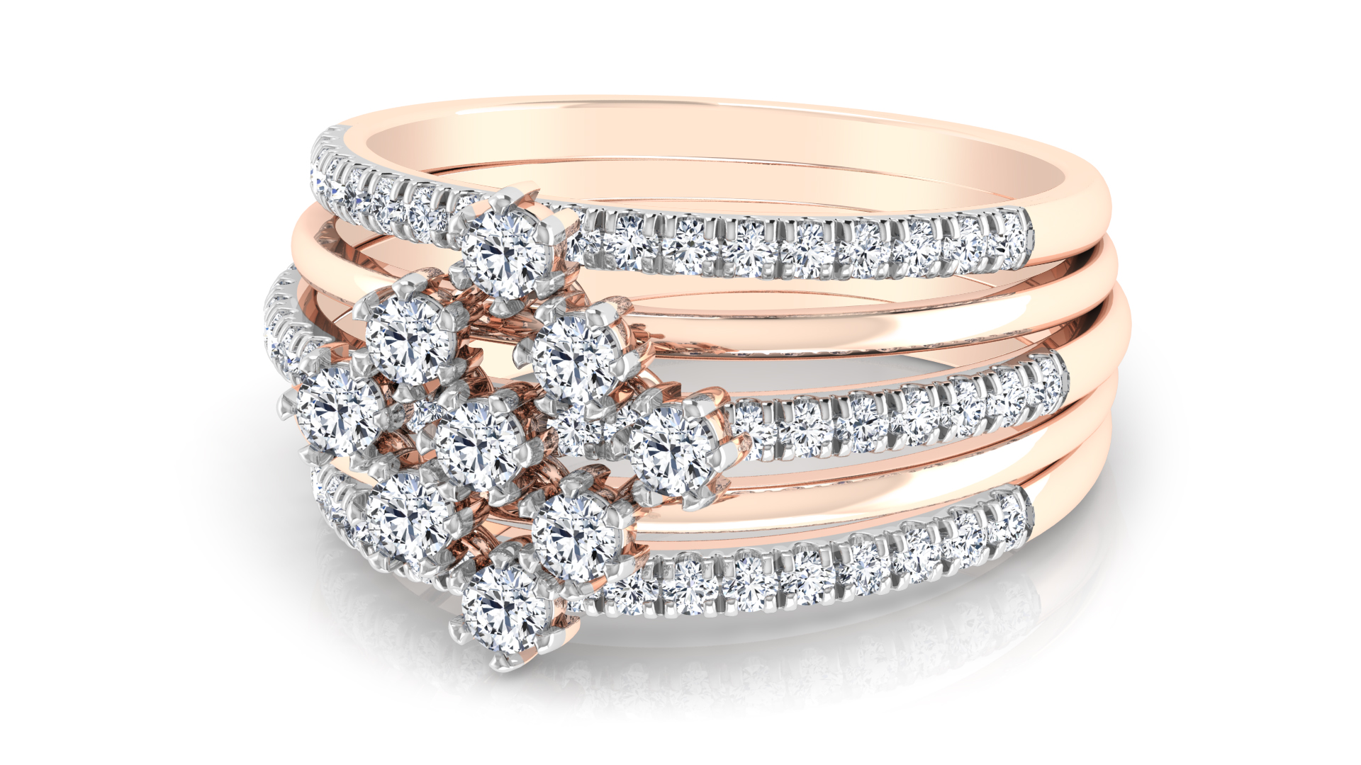 Designer Stylish 18 K Gold Diamond Ring for Women and Girls