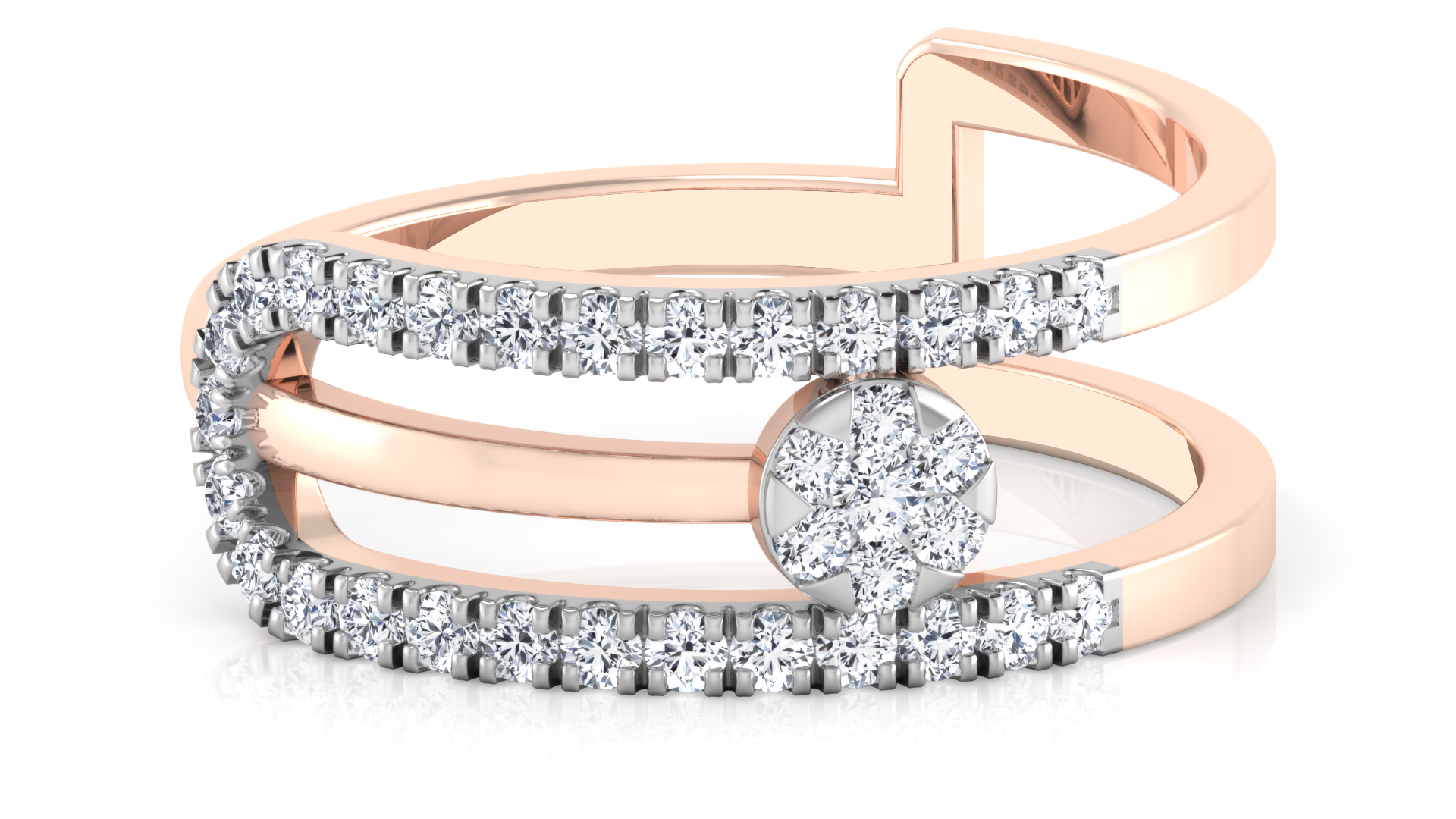 Designer Stylish 18 K Gold Diamond Ring for Women and Girls