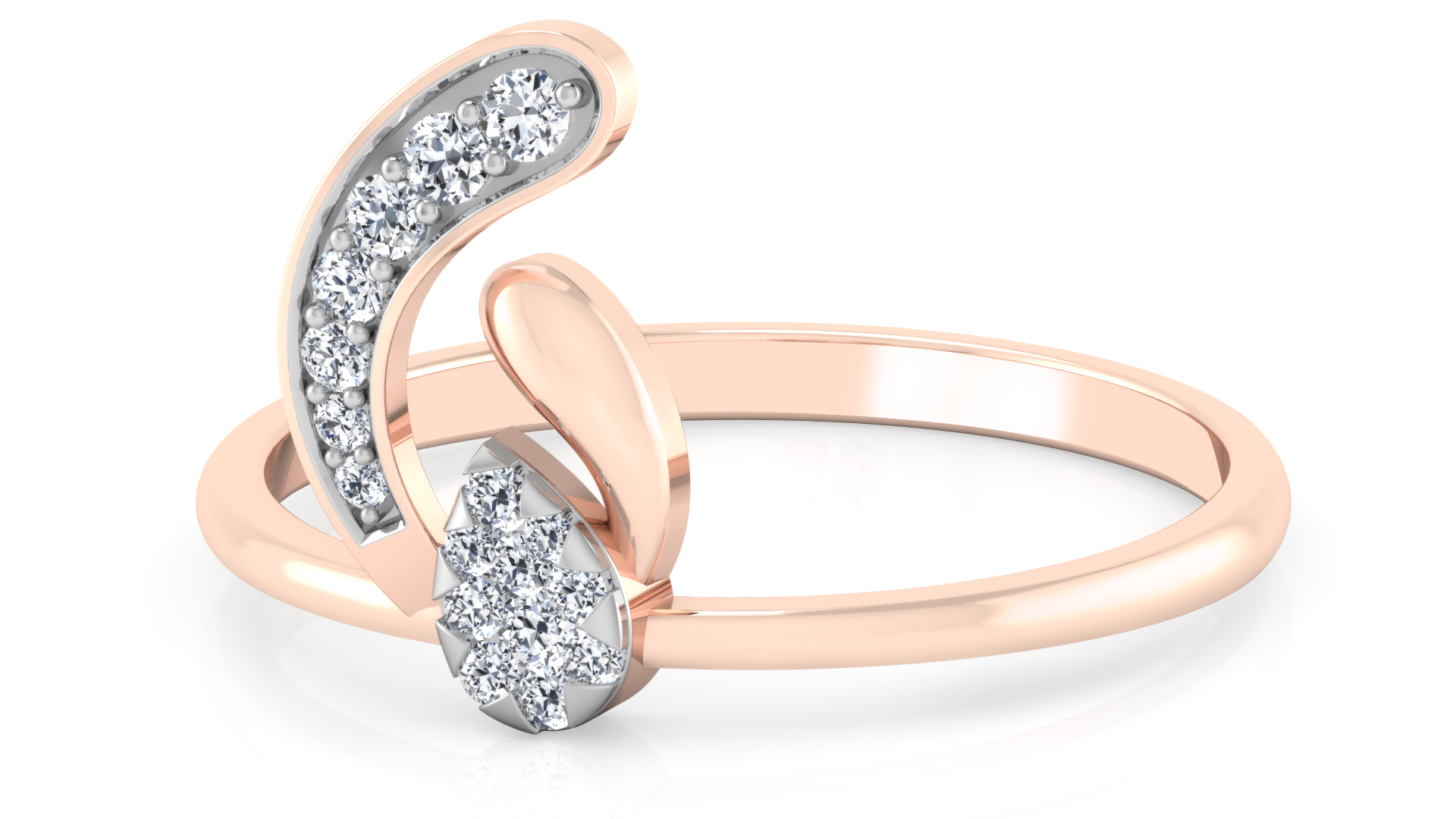 Designer Stylish 18 K Gold Diamond Ring for Women and Girls