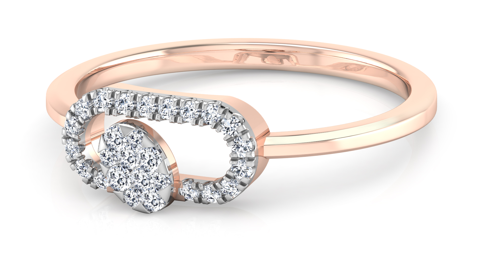 Designer Stylish 18 K Gold Diamond Ring for Women and Girls