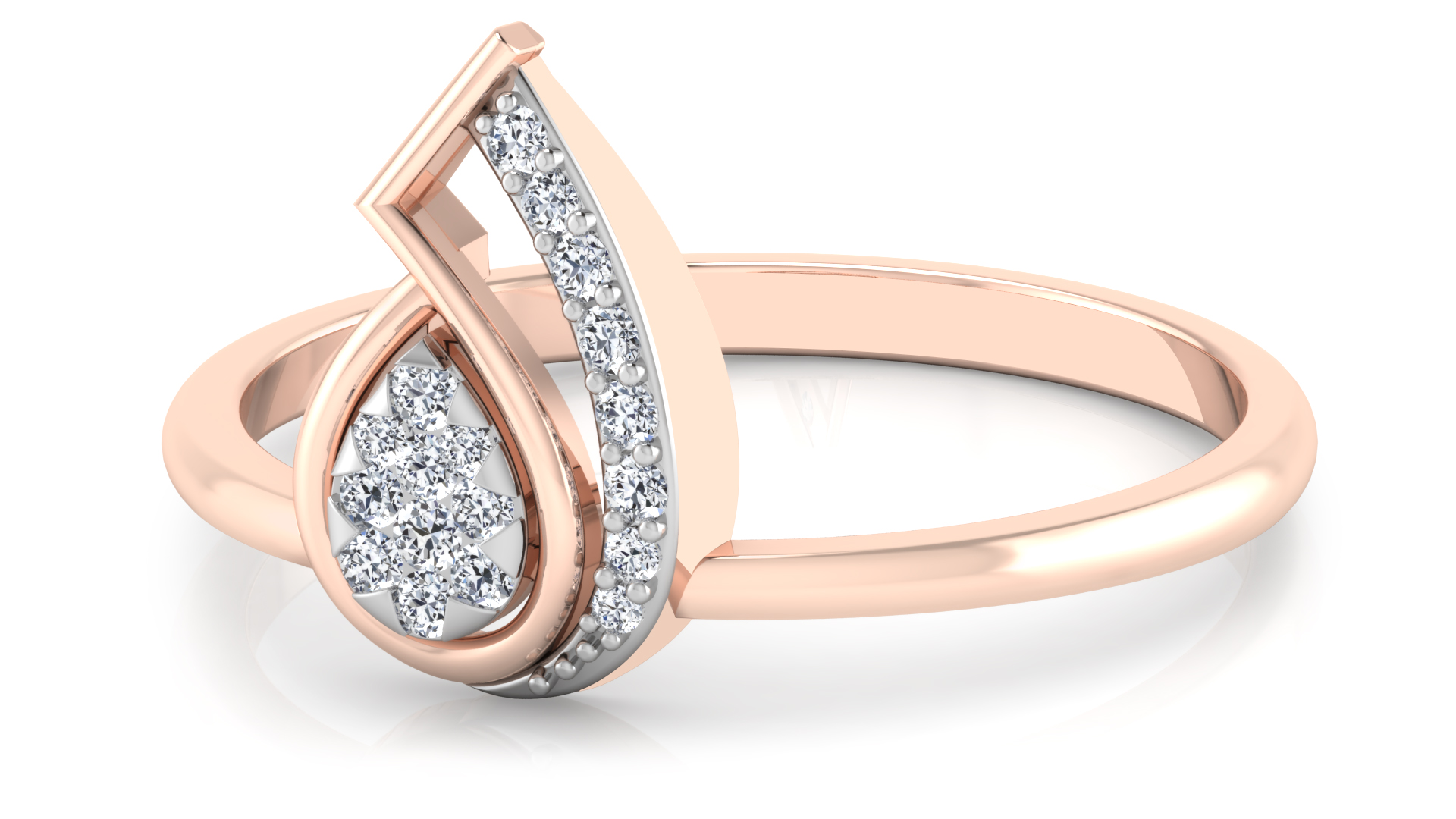 Designer Stylish 18 K Gold Diamond Ring for Women and Girls