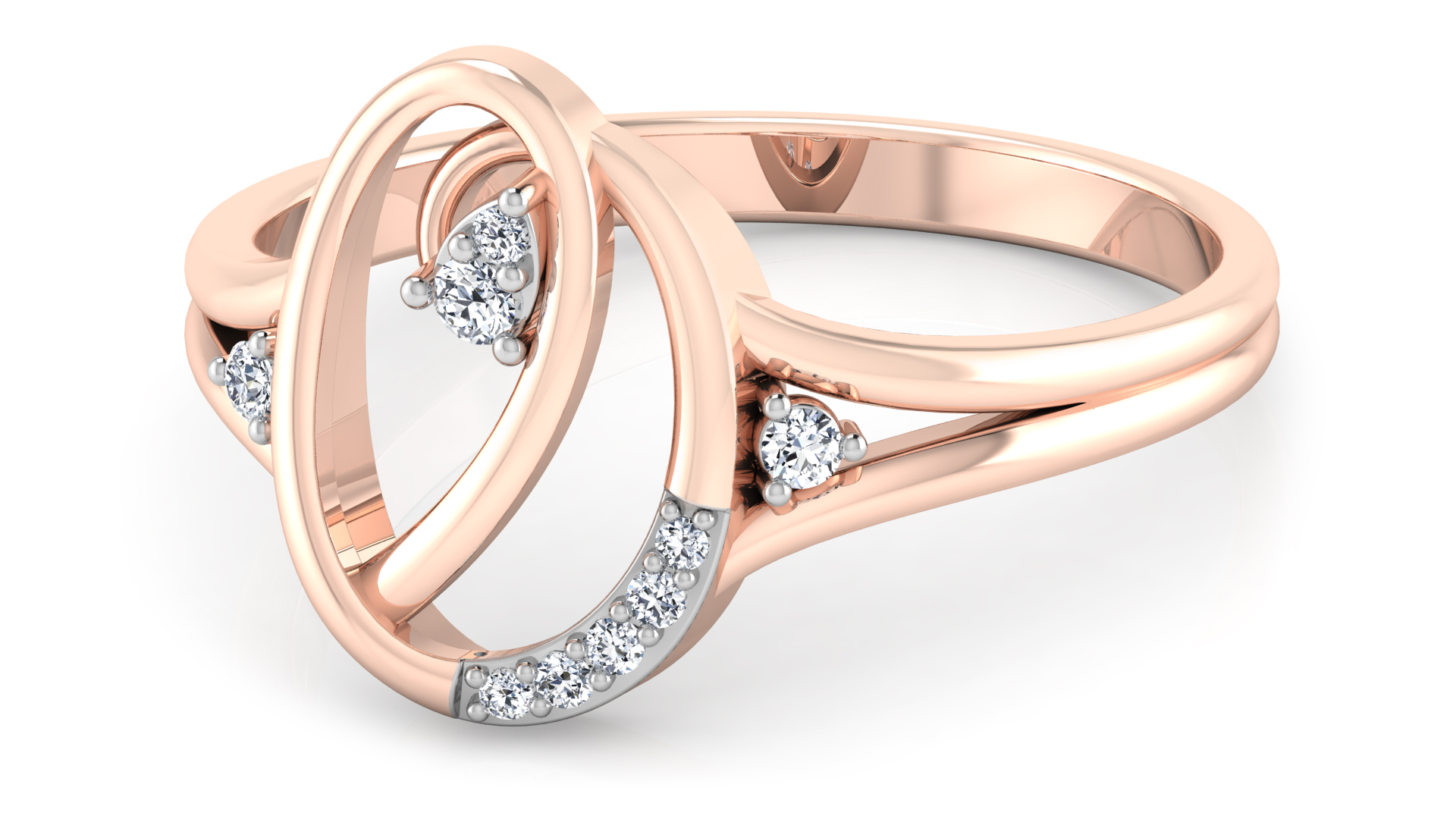 Designer Stylish 18 K Gold Diamond Ring for Women and Girls