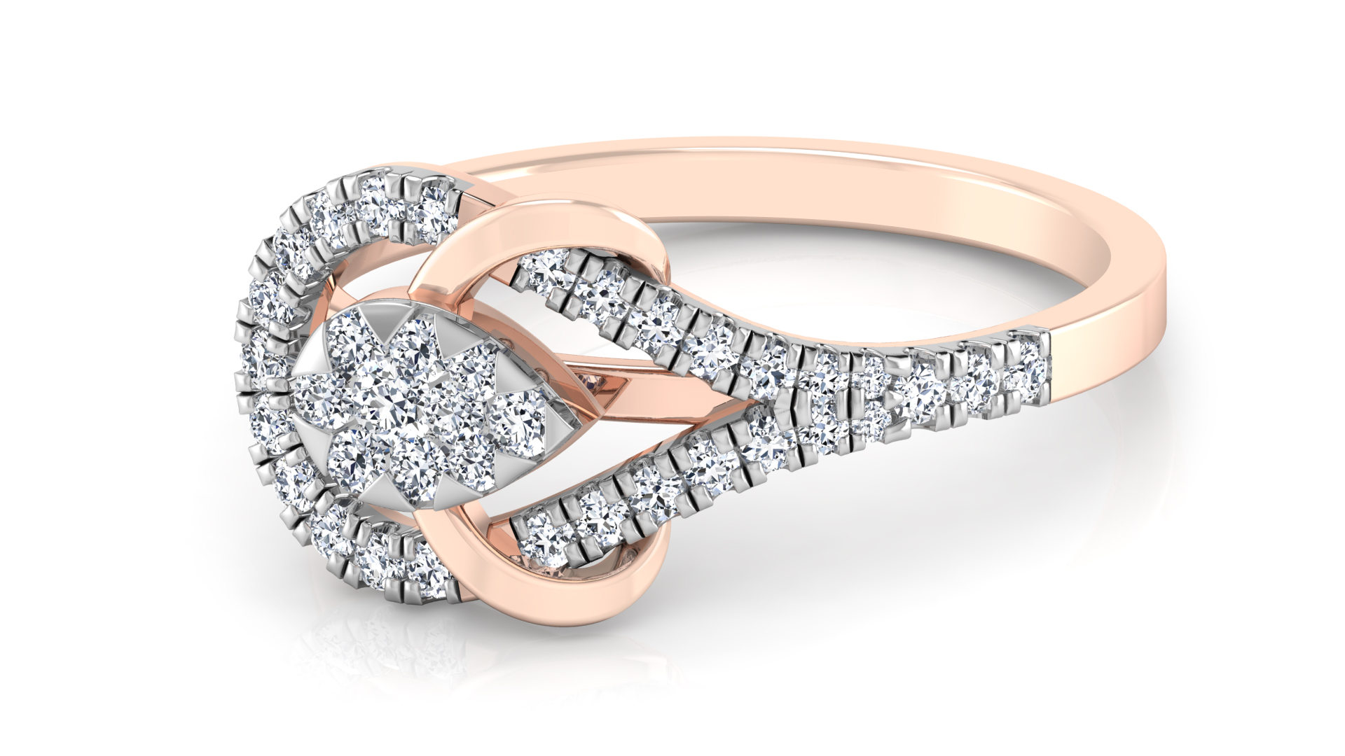 Designer Stylish 18 K Gold Diamond Ring for Women and Girls