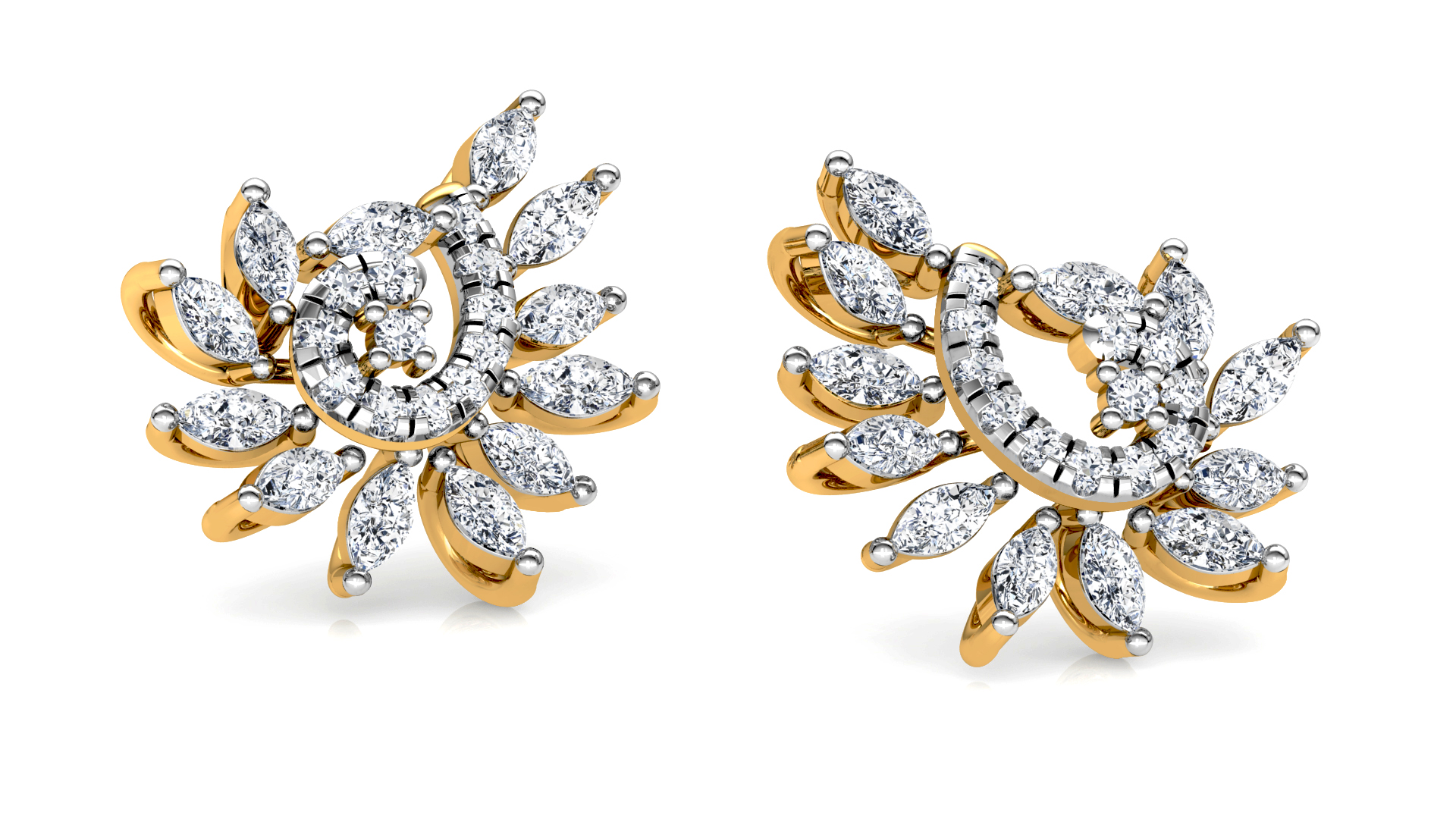 Designer Trendy Gold Diamond Earring