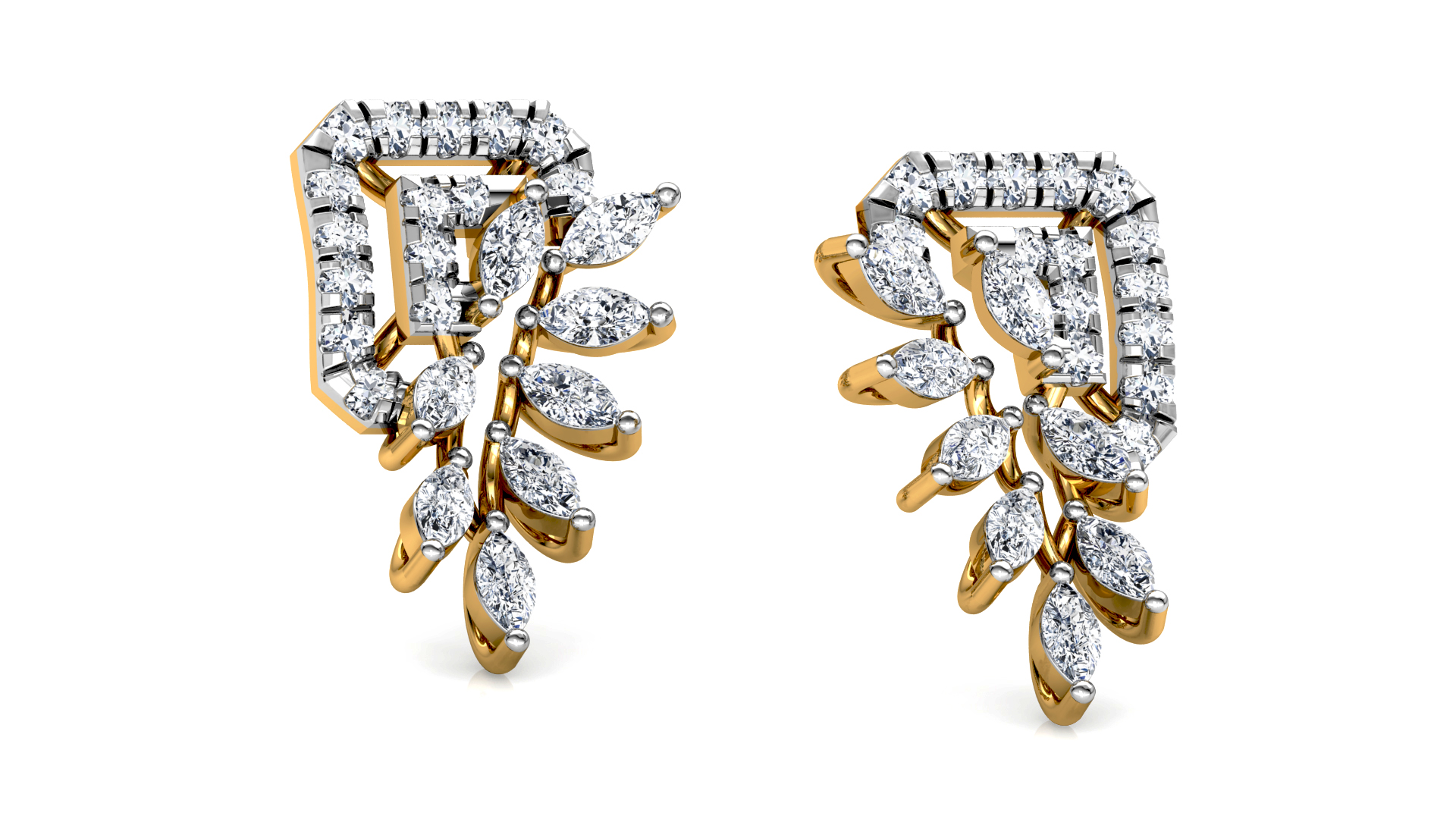 Designer Trendy Gold Diamond Earring
