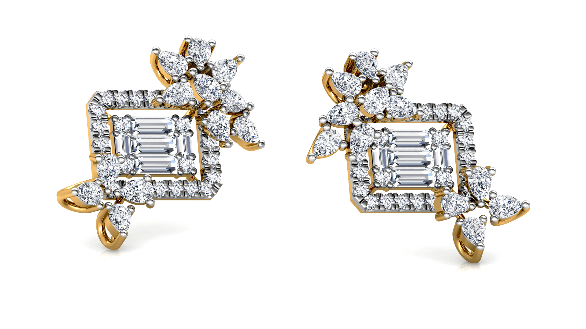 Designer Trendy Gold Diamond Earring